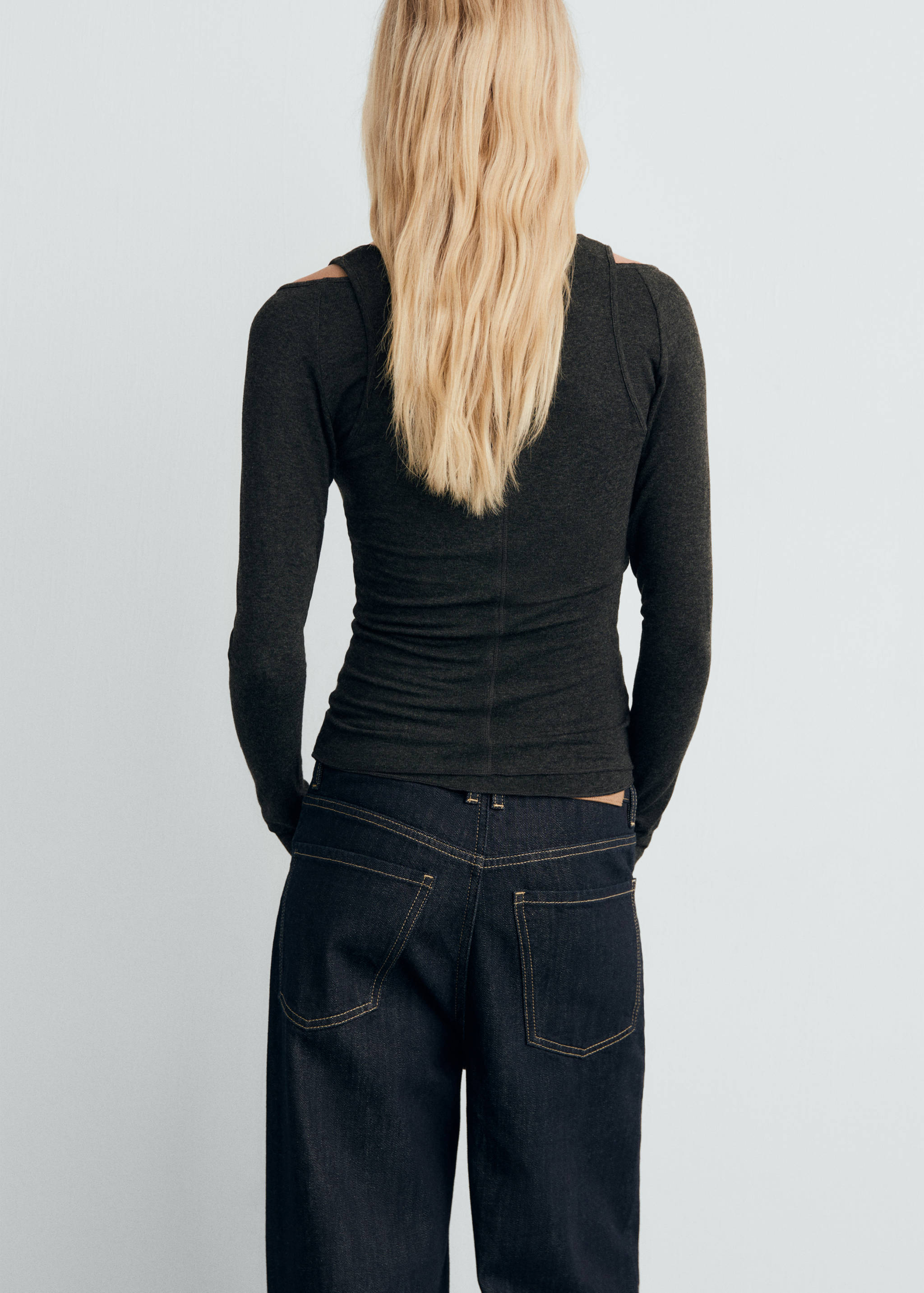 Combined crew neck sweater - Reverse of the article