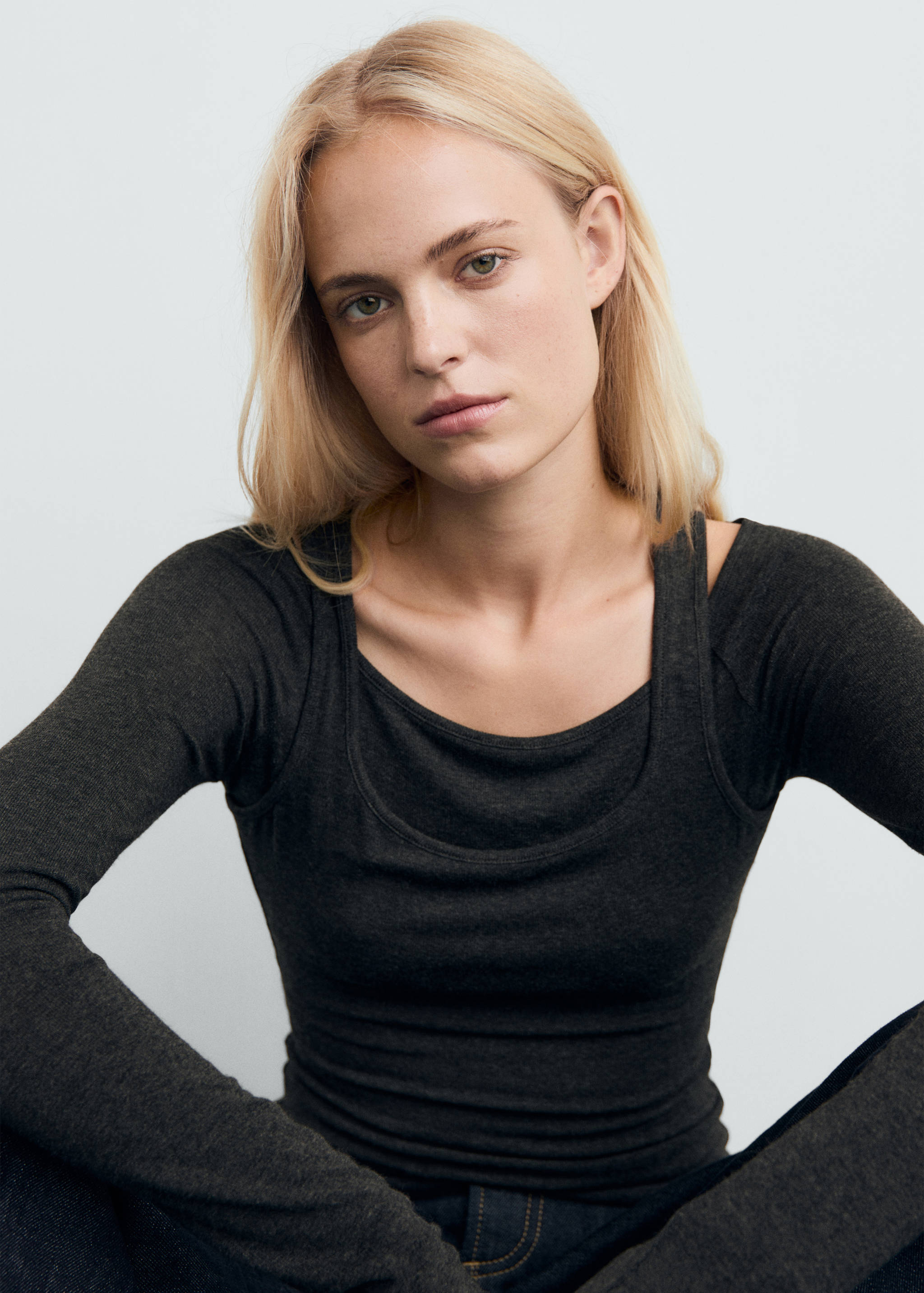 Combined crew neck sweater - Details of the article 2