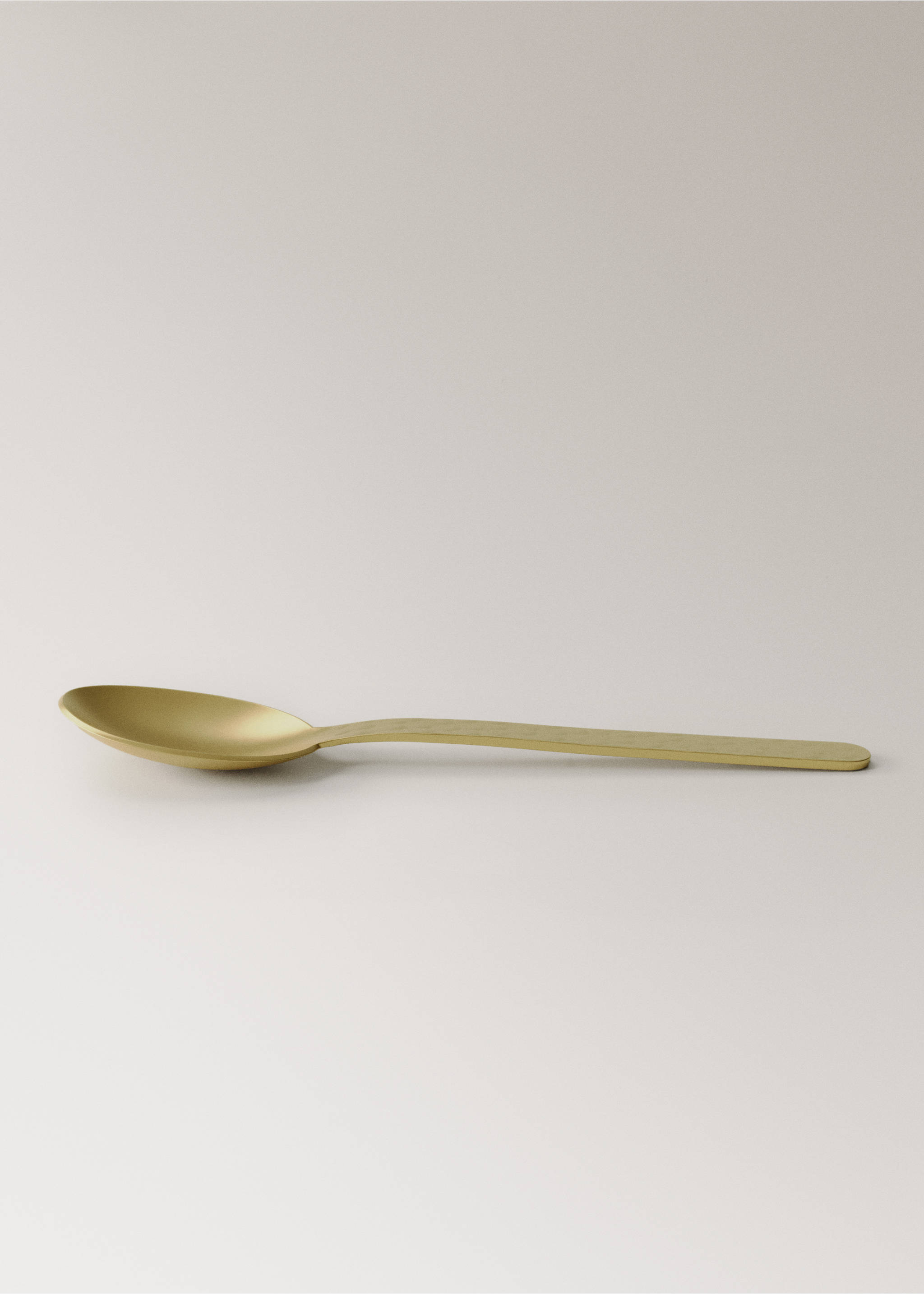 Set of 4 hammered stainless steel dessert spoons - Details of the article 1, Gold. Ref: 17095821-00.