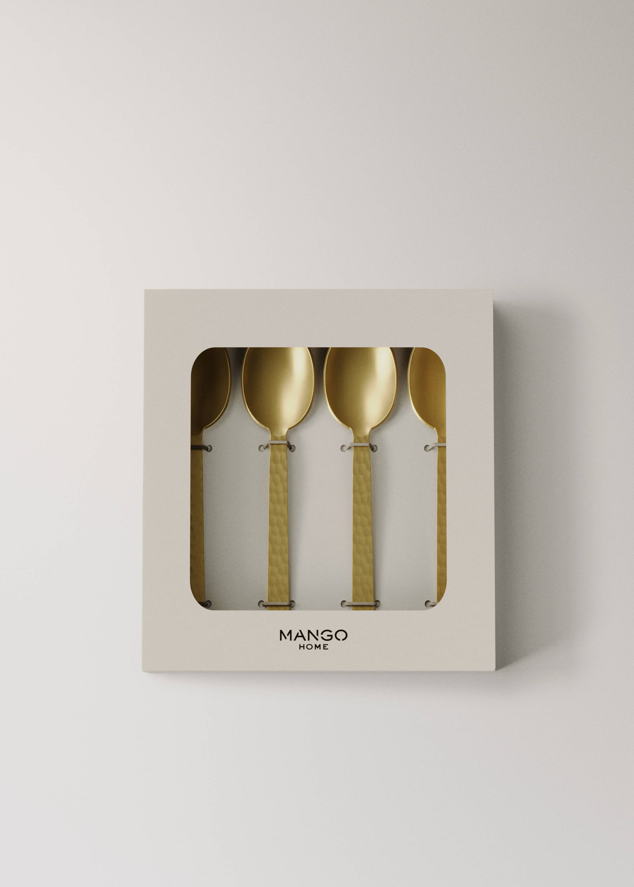 Set of 4 hammered stainless steel dessert spoons - Details of the article 3