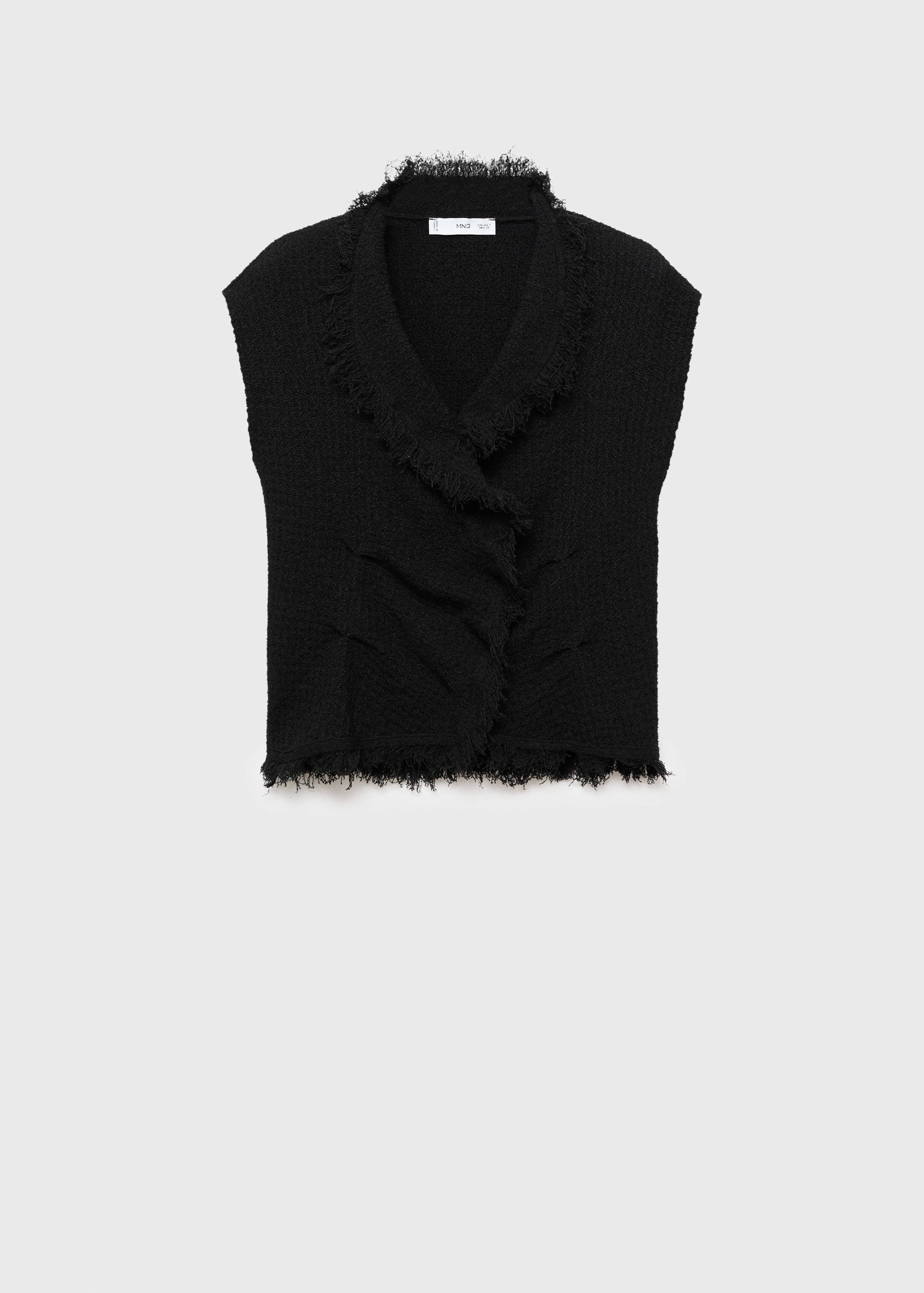 Crossover top with frayed trim - Article without model