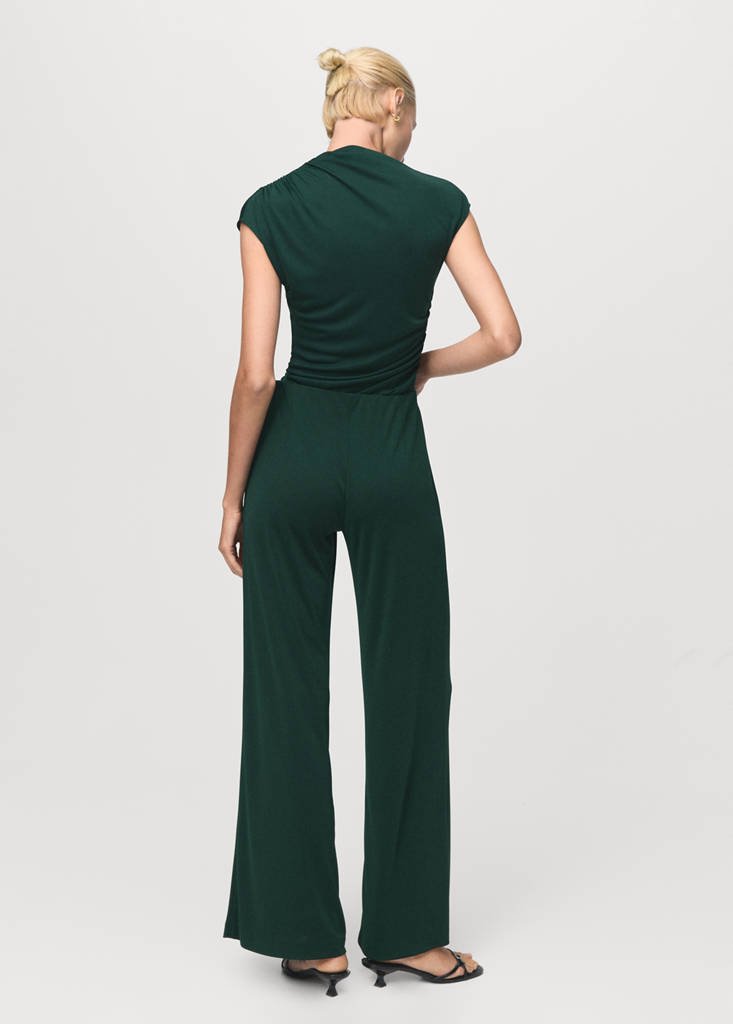 Pleated wide leg trousers — Dark Green