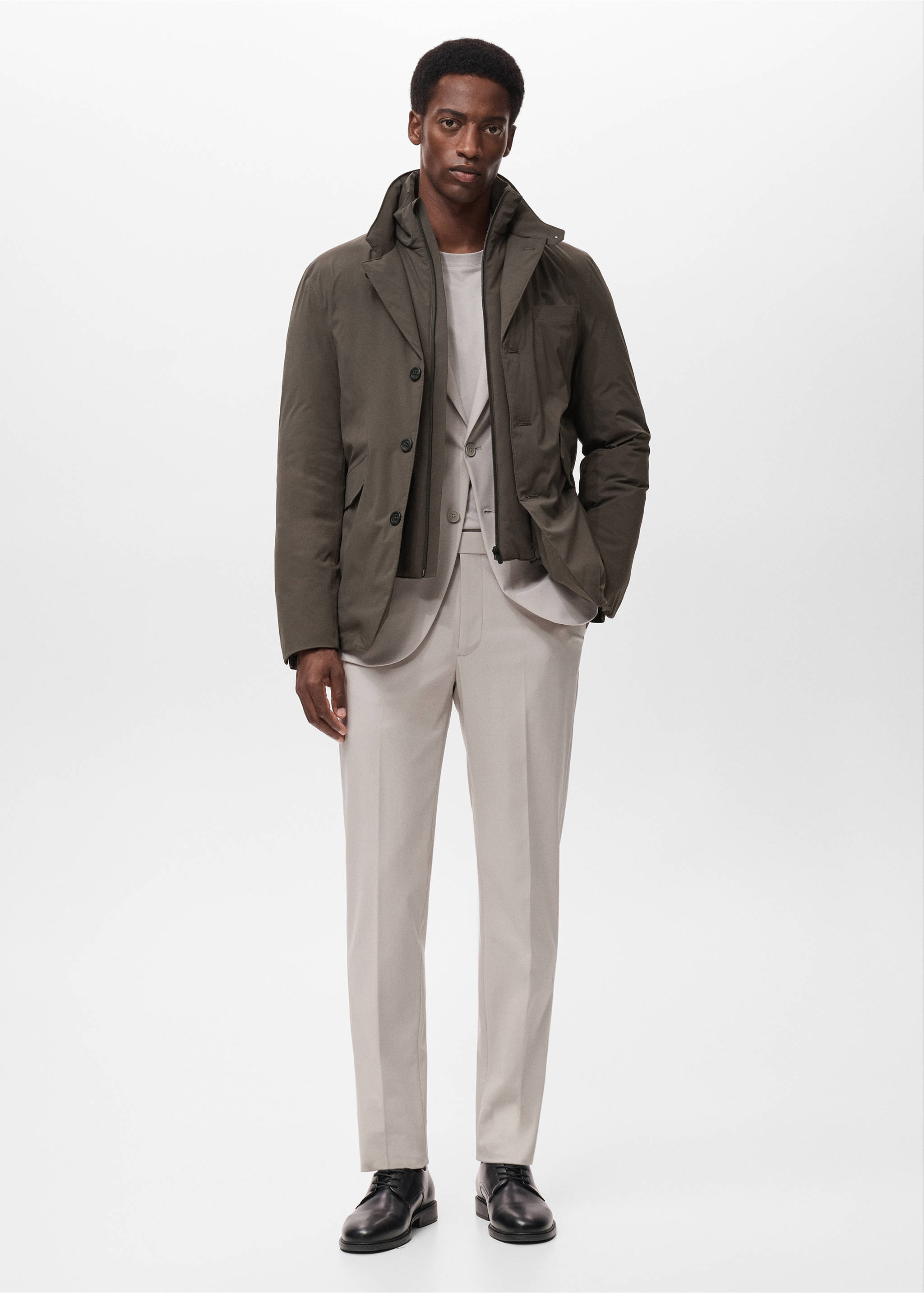 Chaqueta packable waterproof acolchada Thermolite® - Plano general, Marrón medio. Ref: 17095967-00.