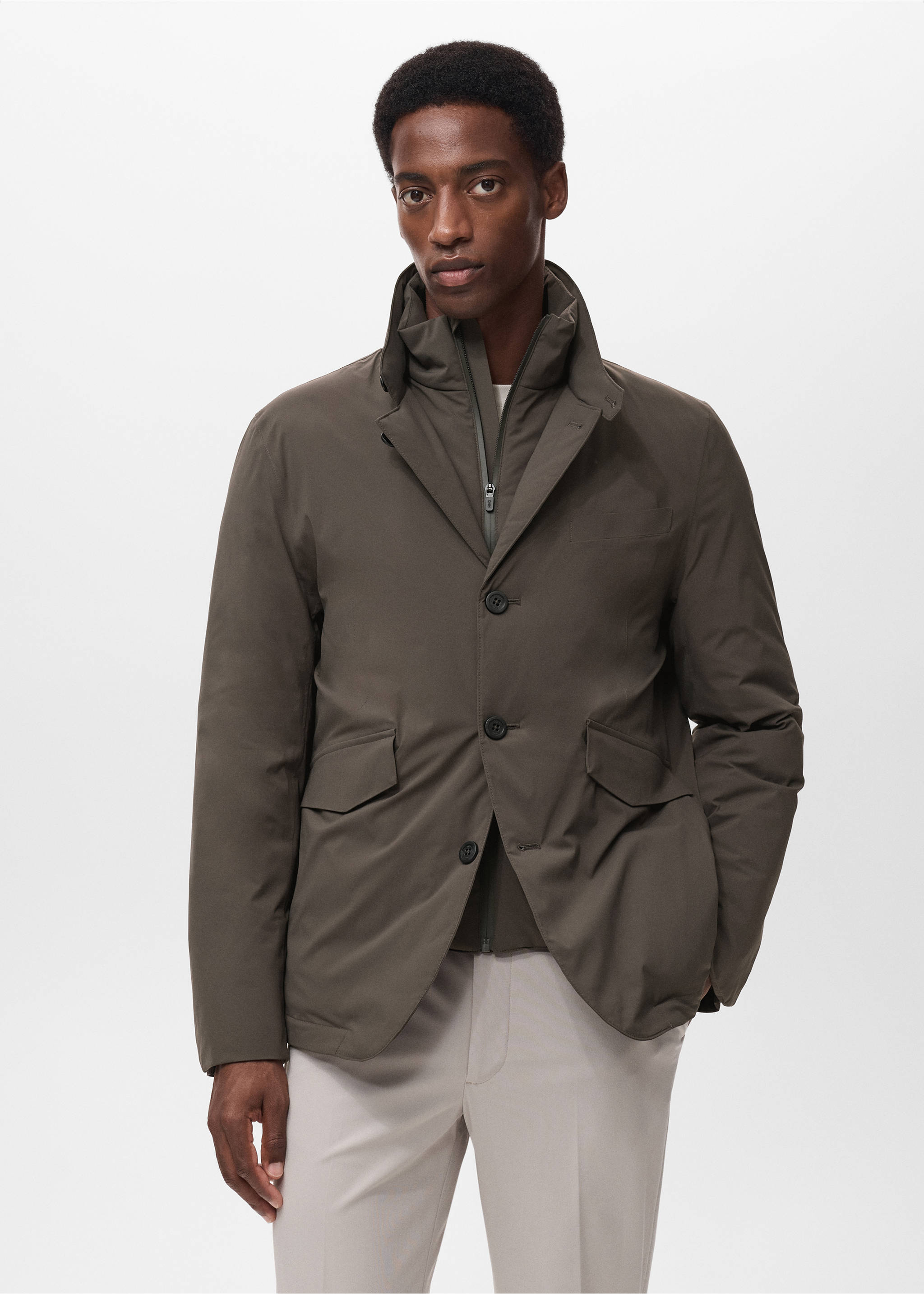 Chaqueta packable waterproof acolchada Thermolite® - Plano medio, Marrón medio. Ref: 17095967-00.