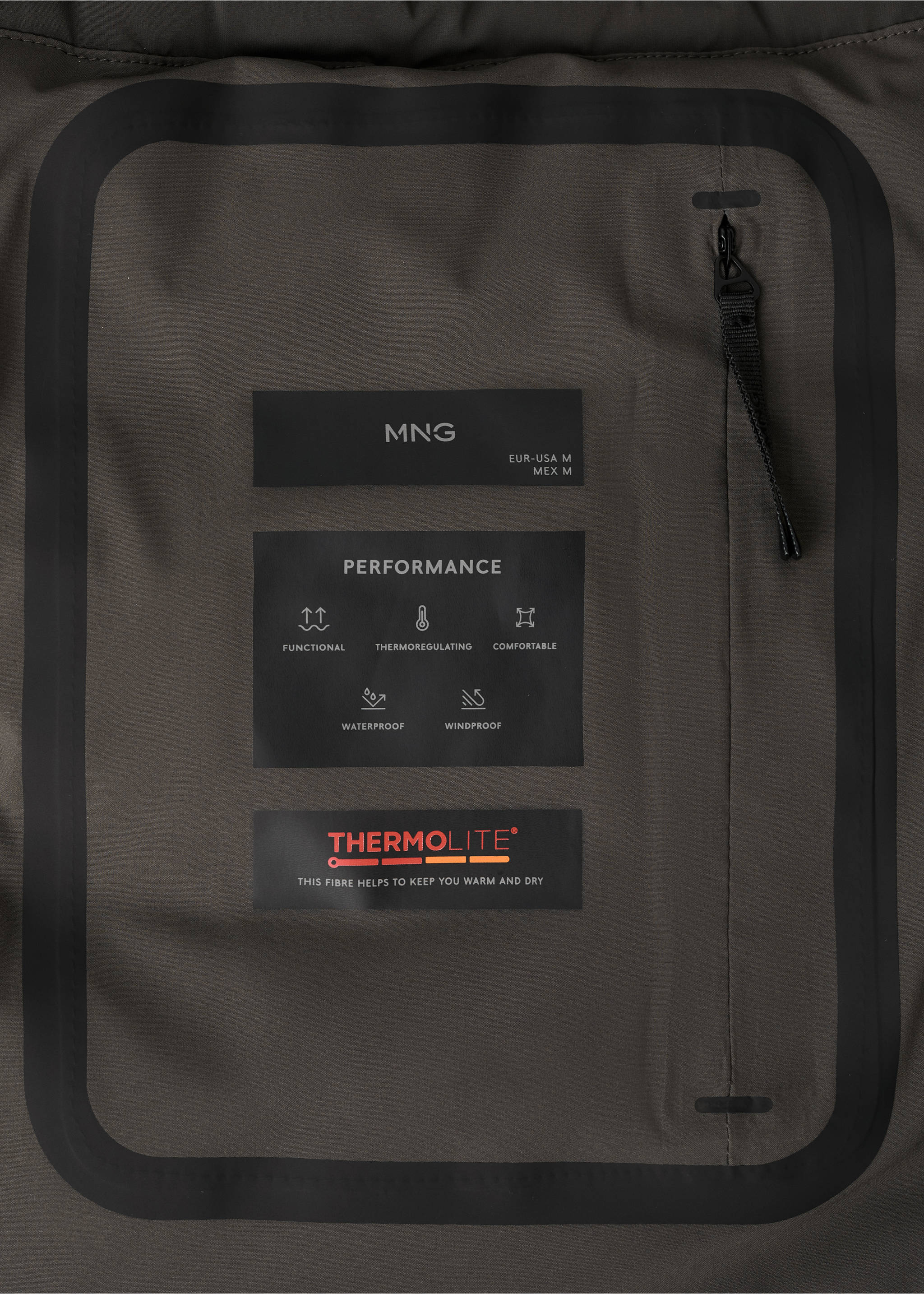 Chaqueta packable waterproof acolchada Thermolite® - Detalle del artículo 2, Marrón medio. Ref: 17095967-00.