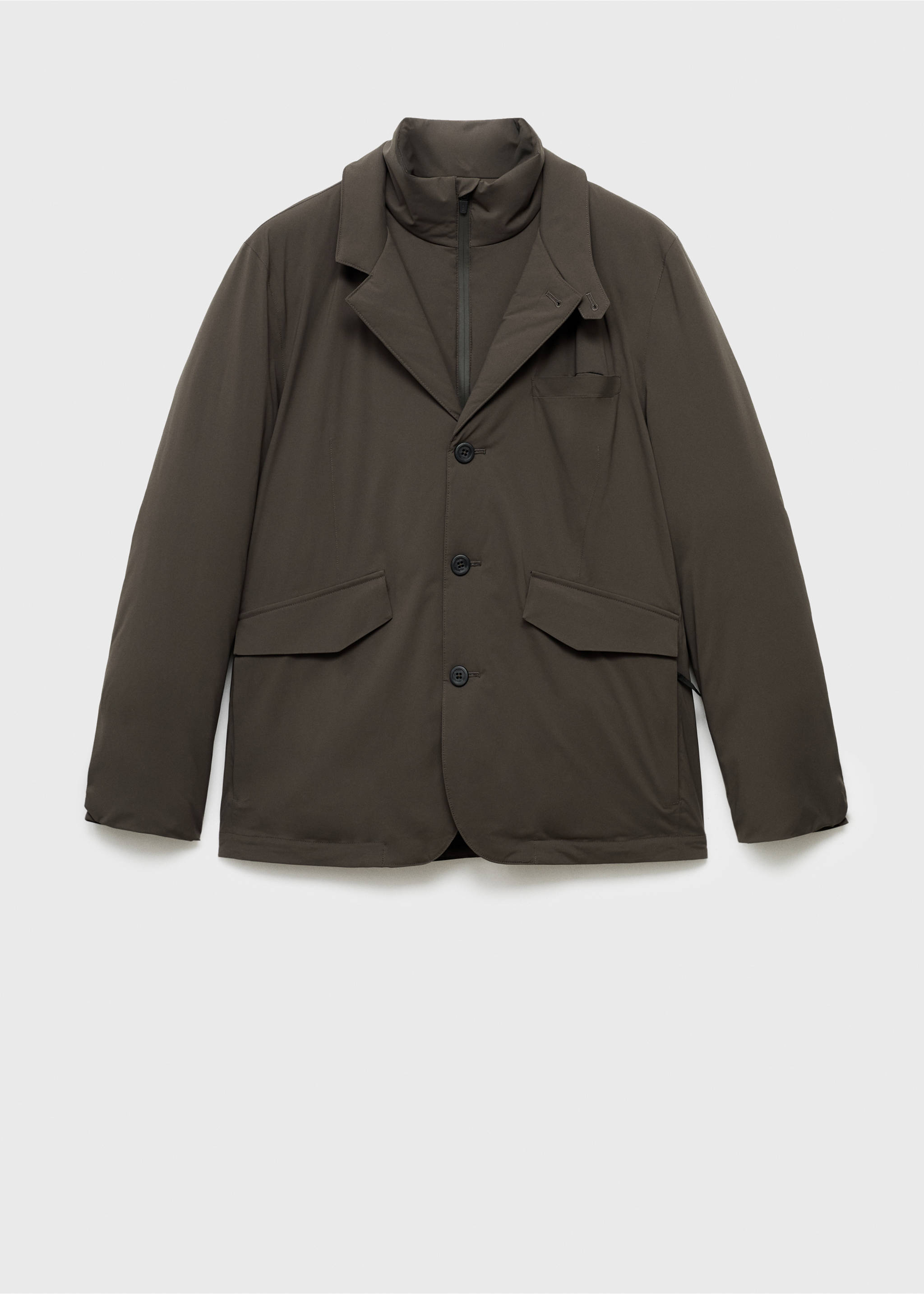 Packable water-repellent padded Thermolite® jacket - Article without model, Medium Brown. Ref: 17095967-00.