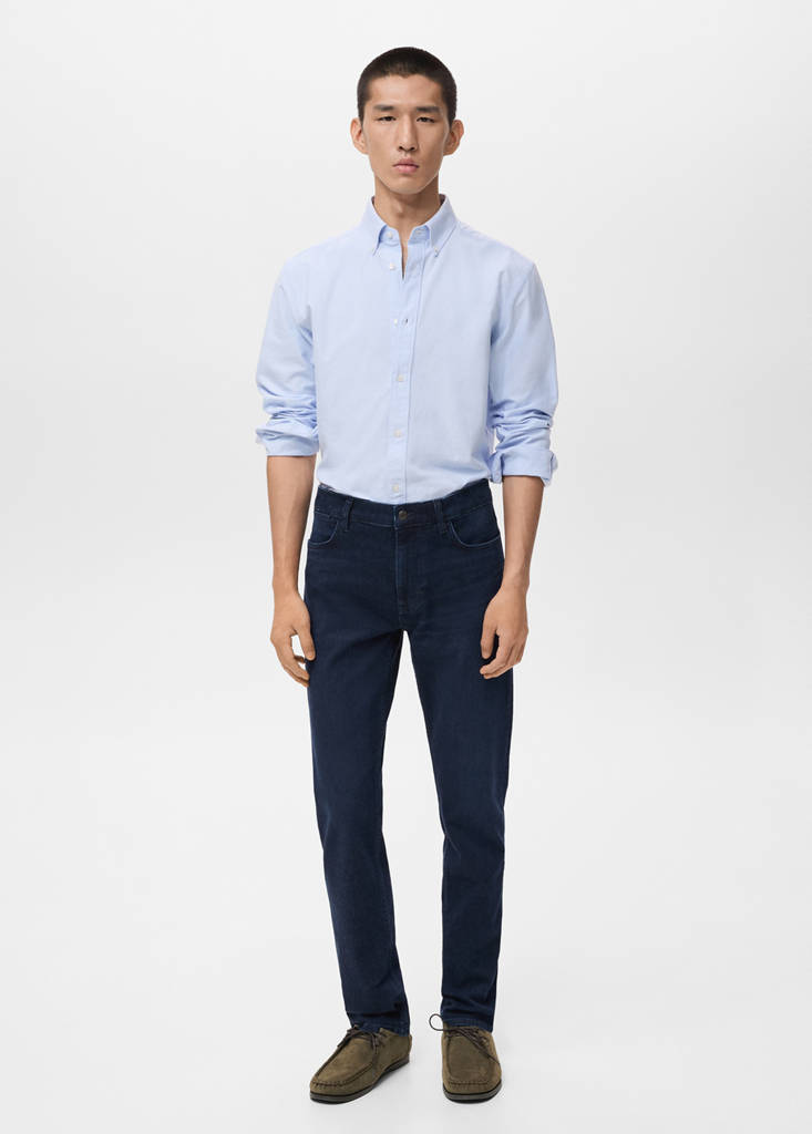 MANGO MAN - Veste slim-fit micro pied-de-poule bleu foncé intense - 46