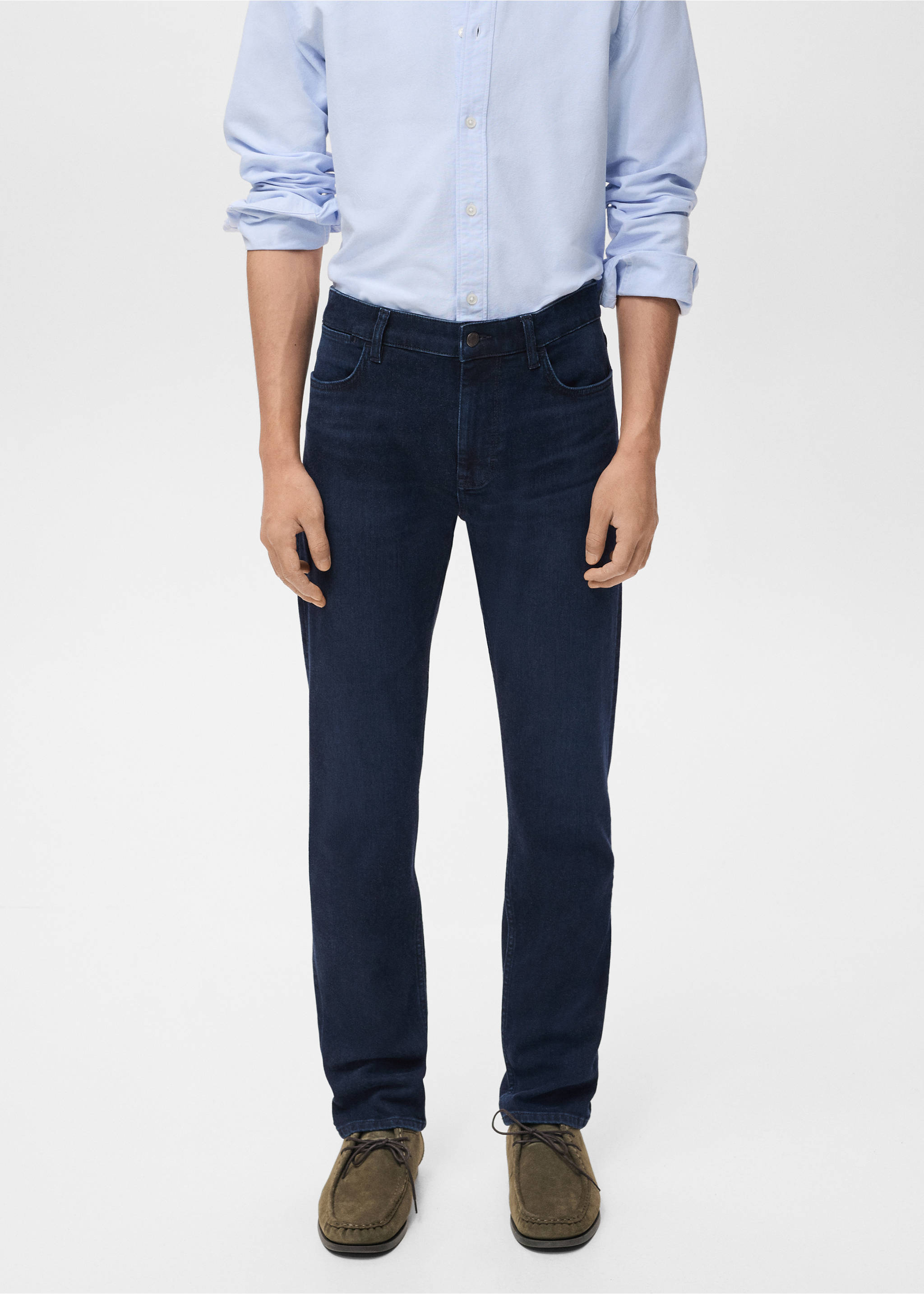 Jeans Patrick slim fit lavado oscuro - Plano medio, Azul oscuro intenso. Ref: 17095968-00.