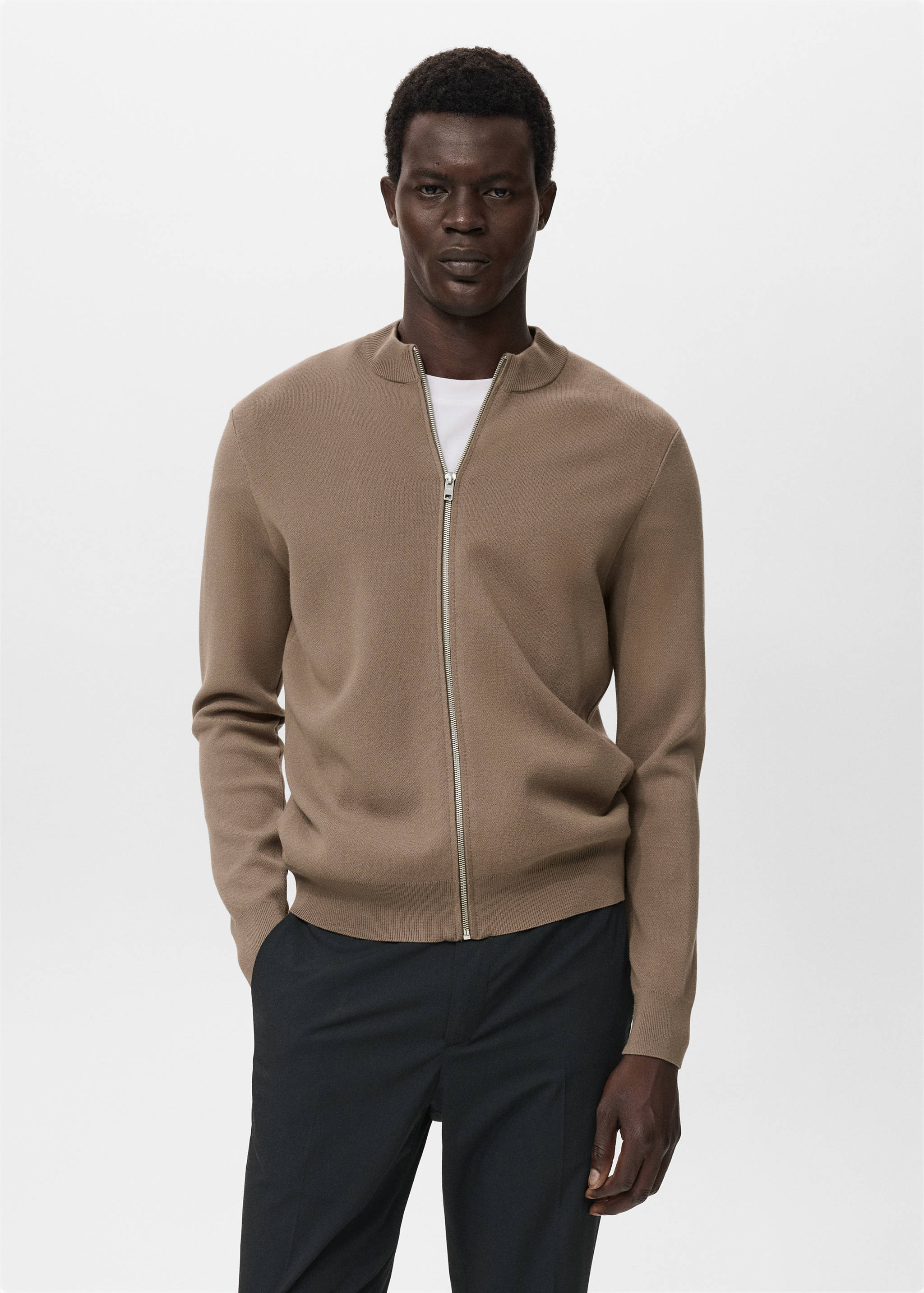 Cárdigan punto cremallera - Plano medio