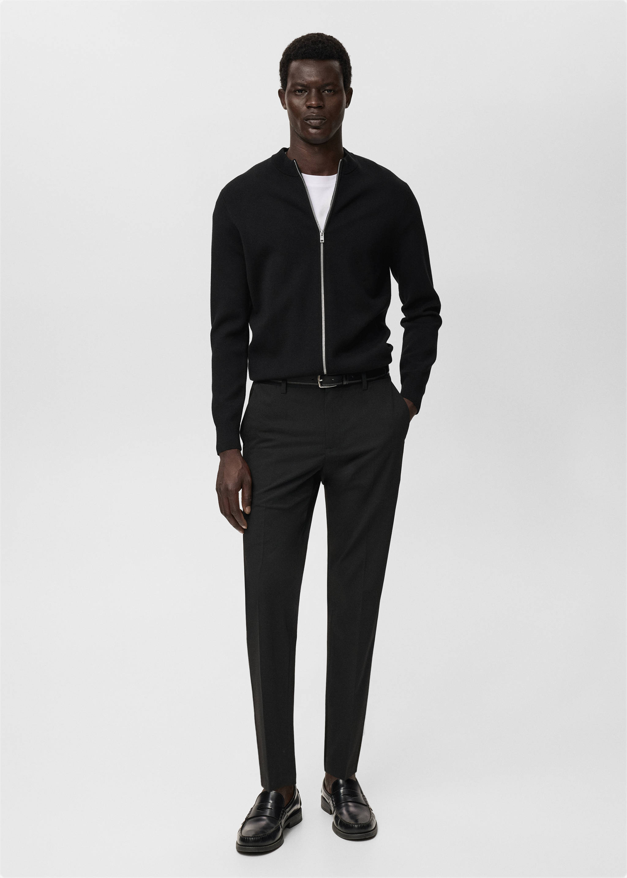 Zipped knit cardigan - General plane