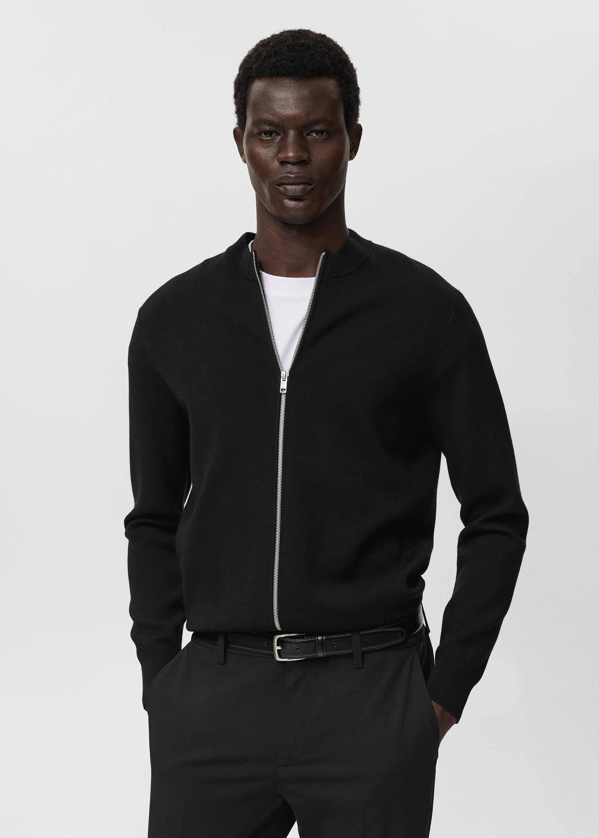 Zipped knit cardigan - Medium plane