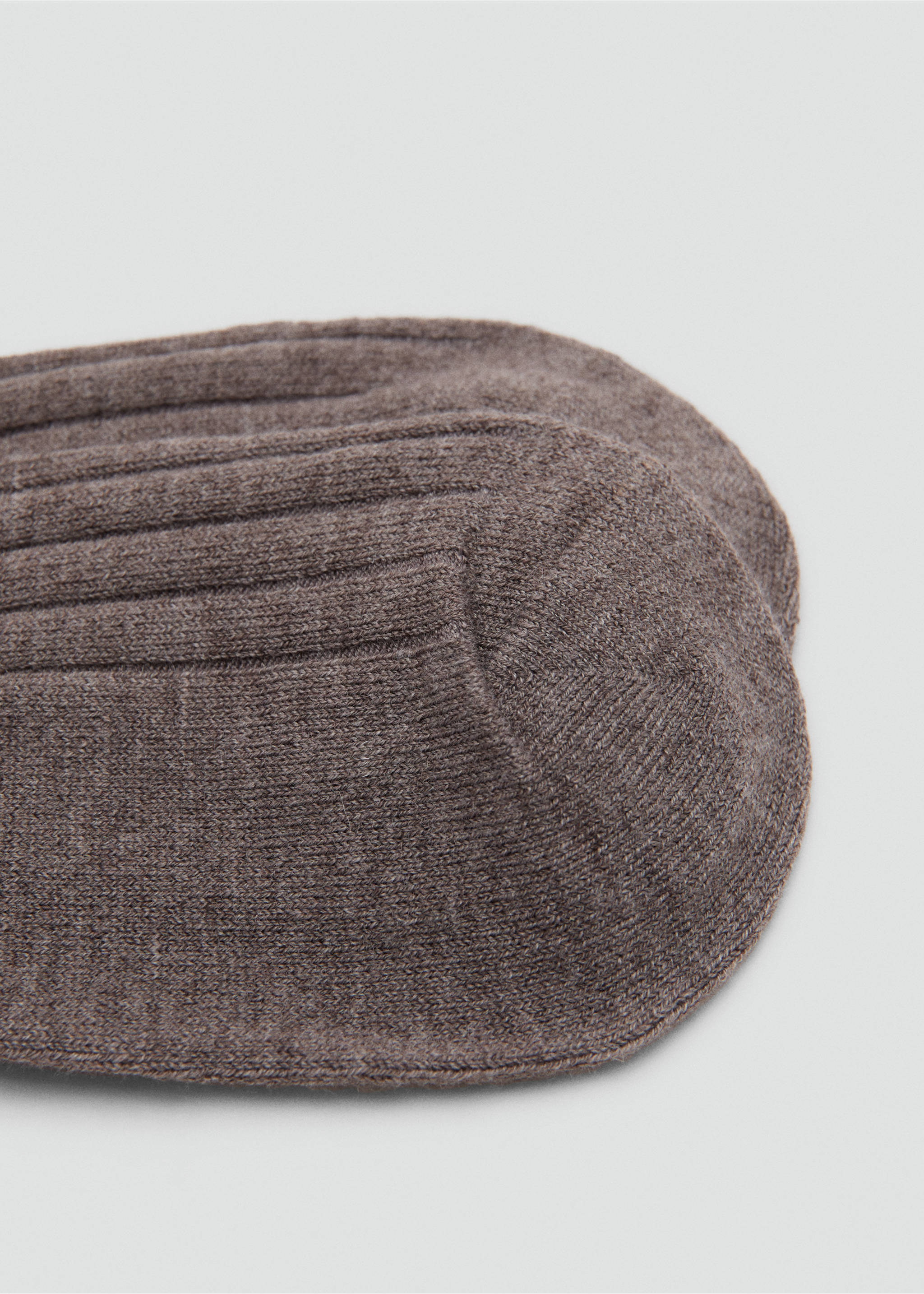 Chaussettes laine mélangée maille côtelée - Détail de l'article 1, Marron moyen. Ref: 17095971-00.