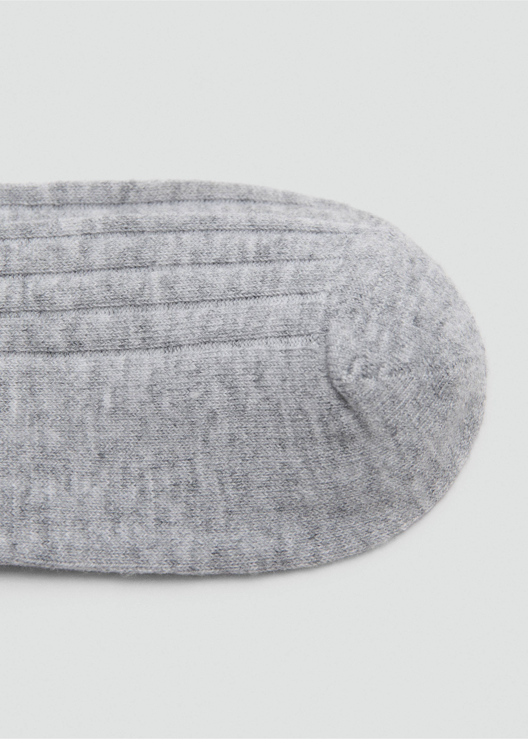 Chaussettes laine mélangée maille côtelée - Détail de l'article 1, Gris chiné moyen. Ref: 17095971-00.