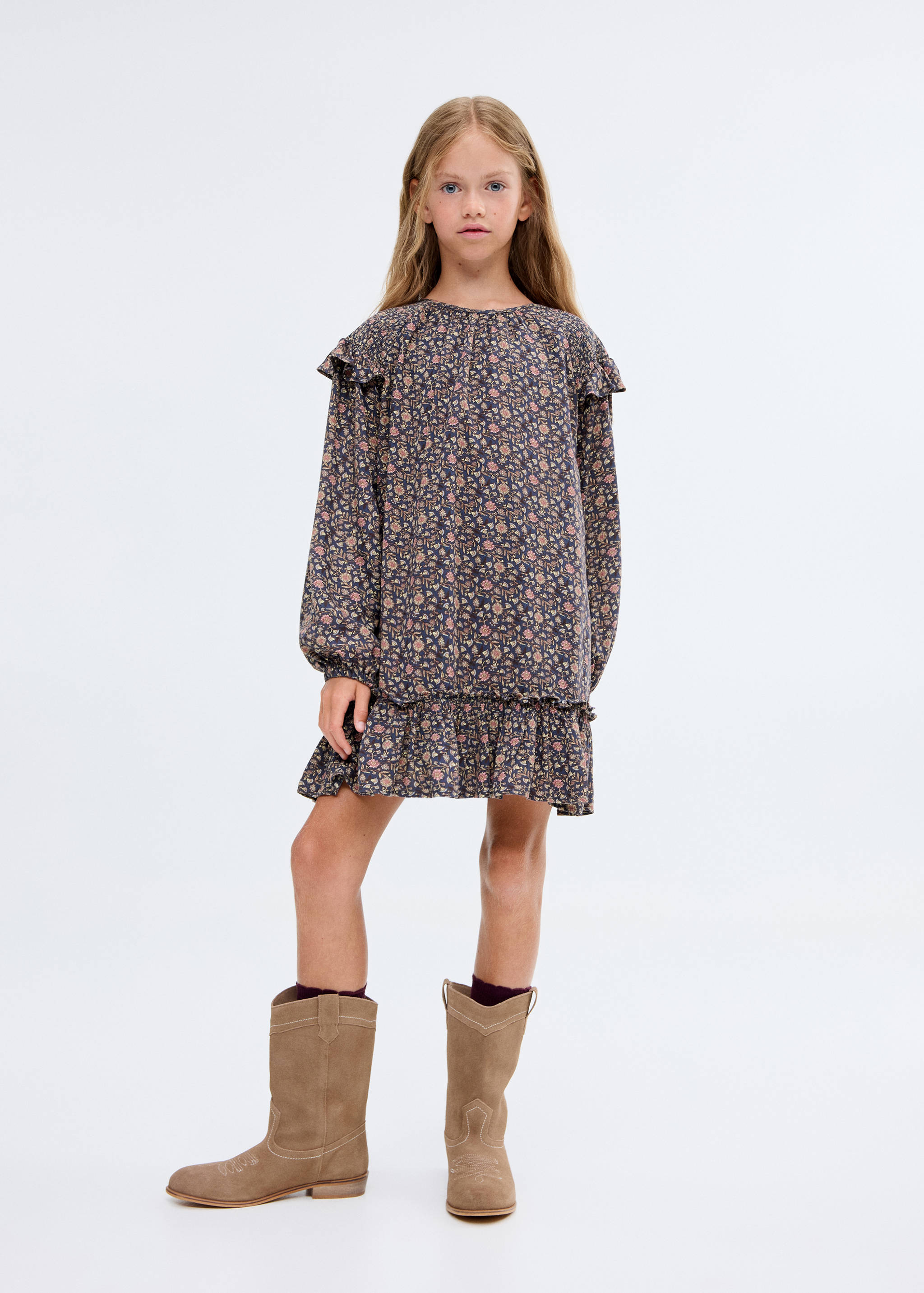 Ruffled printed dress - General plane