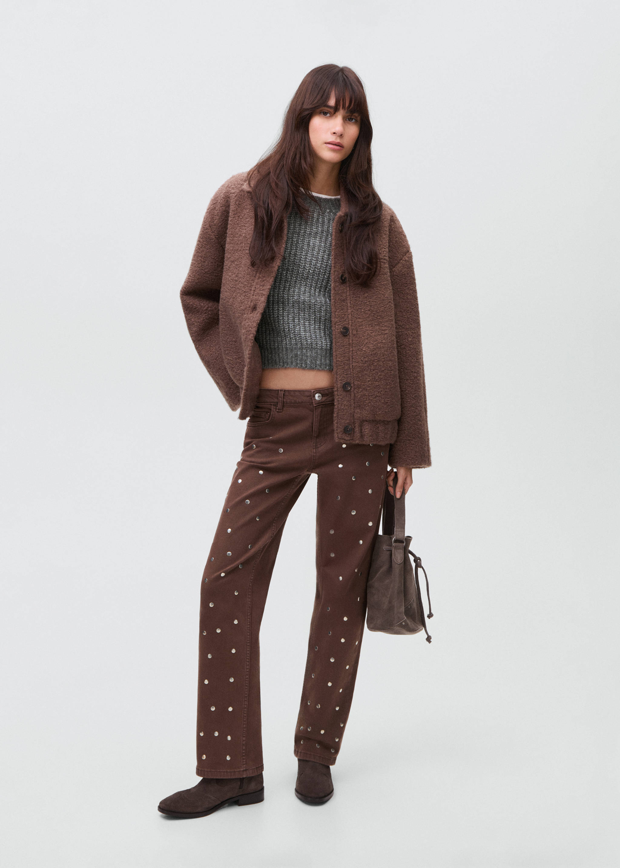 Straight-fit jeans with studs - General plane