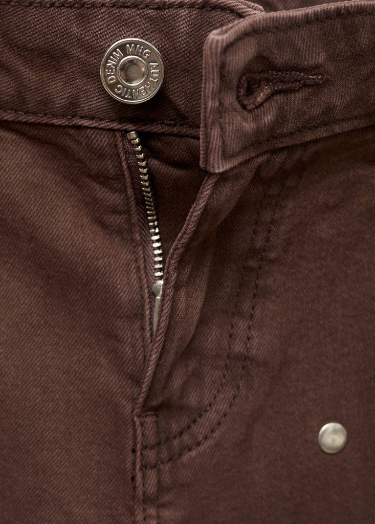 Straight-fit jeans with studs — Chocolate
