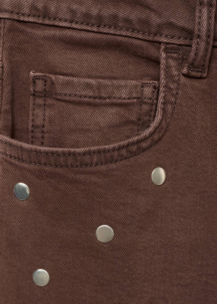 Straight-fit jeans with studs — Chocolate