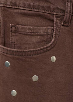 Straight-fit jeans with studs — Chocolate 9