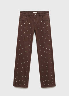 Straight-fit jeans with studs — Chocolate 4