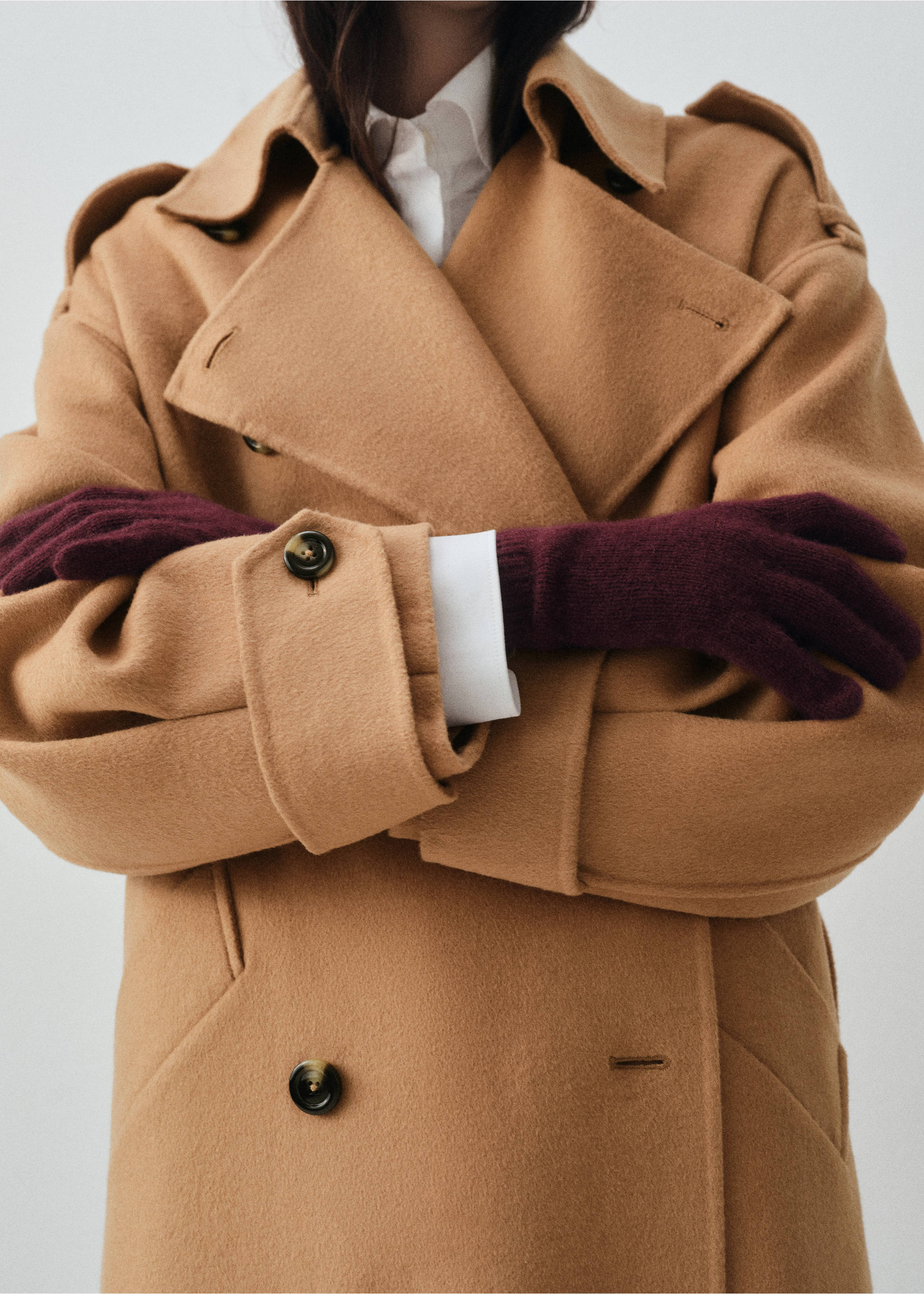 Guantes 100% cashmere - Plano general, Burdeos. Ref: 17095975-00.