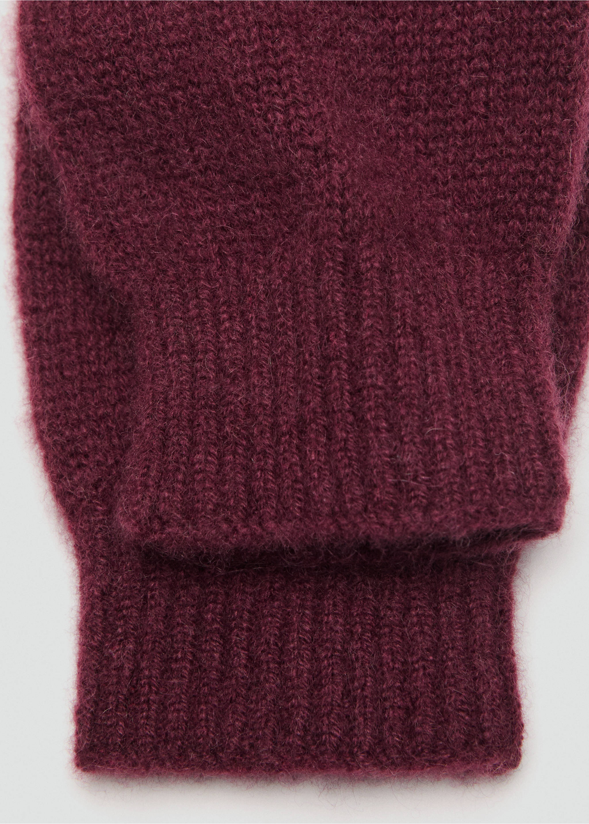 Guantes 100% cashmere - Plano medio, Burdeos. Ref: 17095975-00.