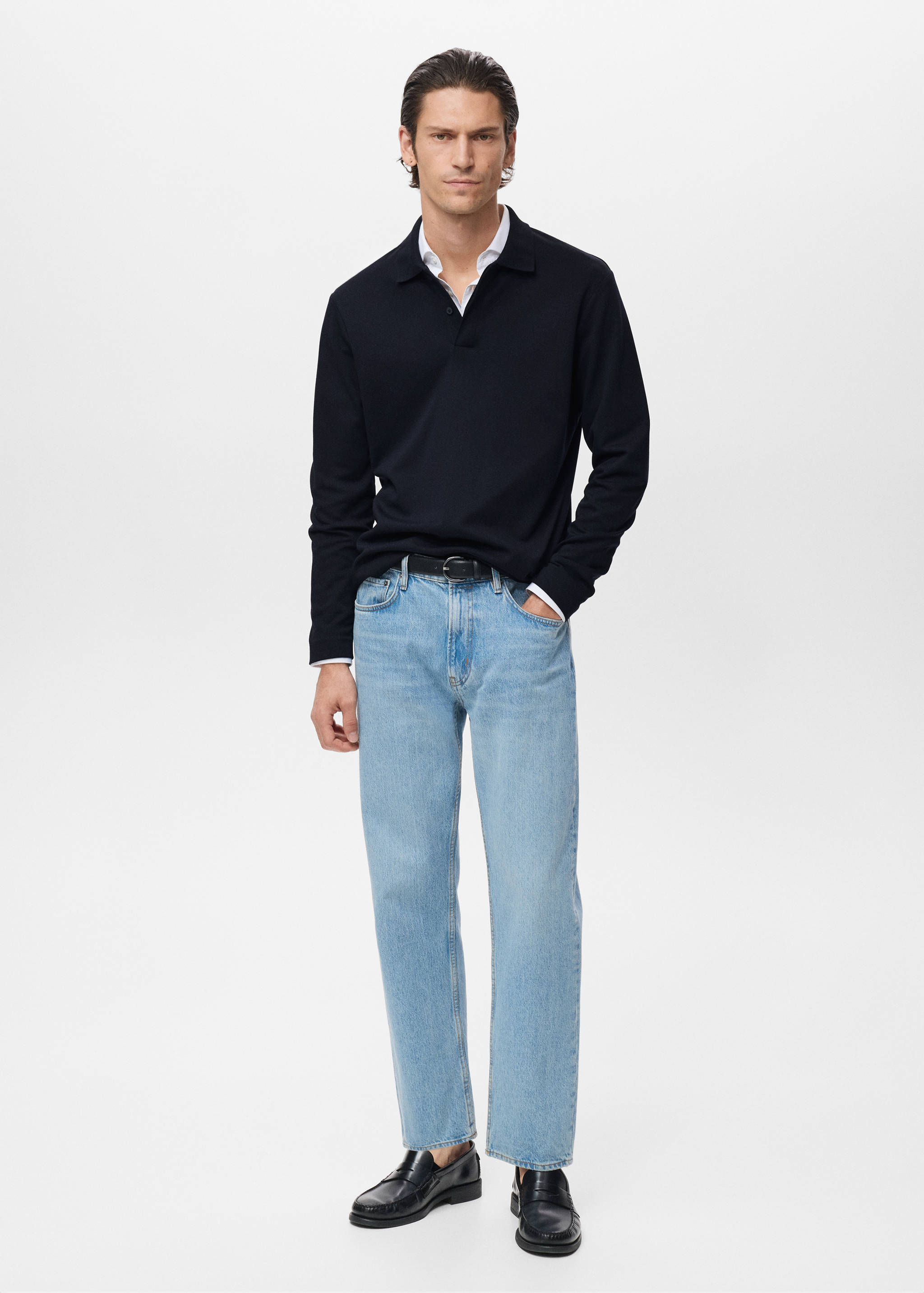 Regular-fit knitted polo sweater - General plane