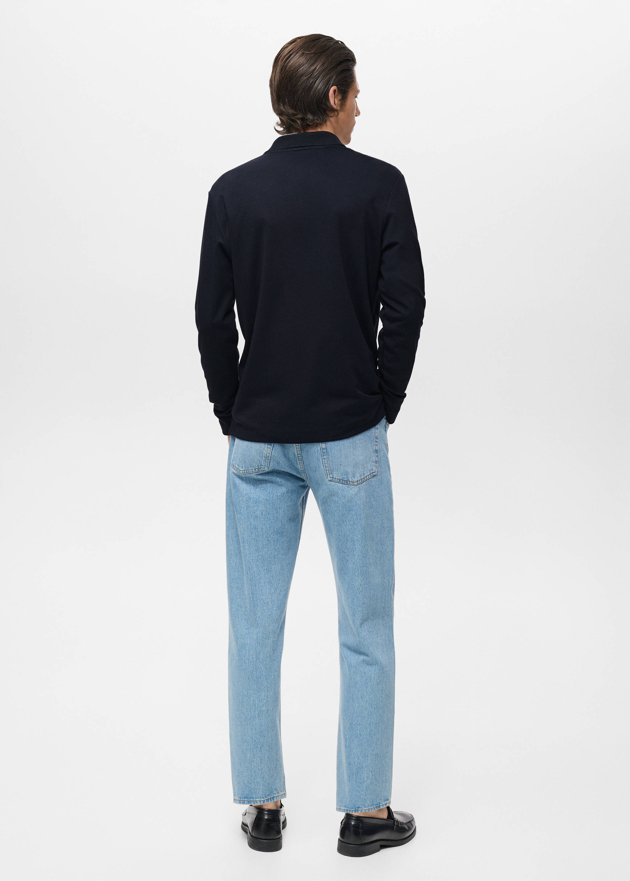 Regular-fit knitted polo sweater - Reverse of the article