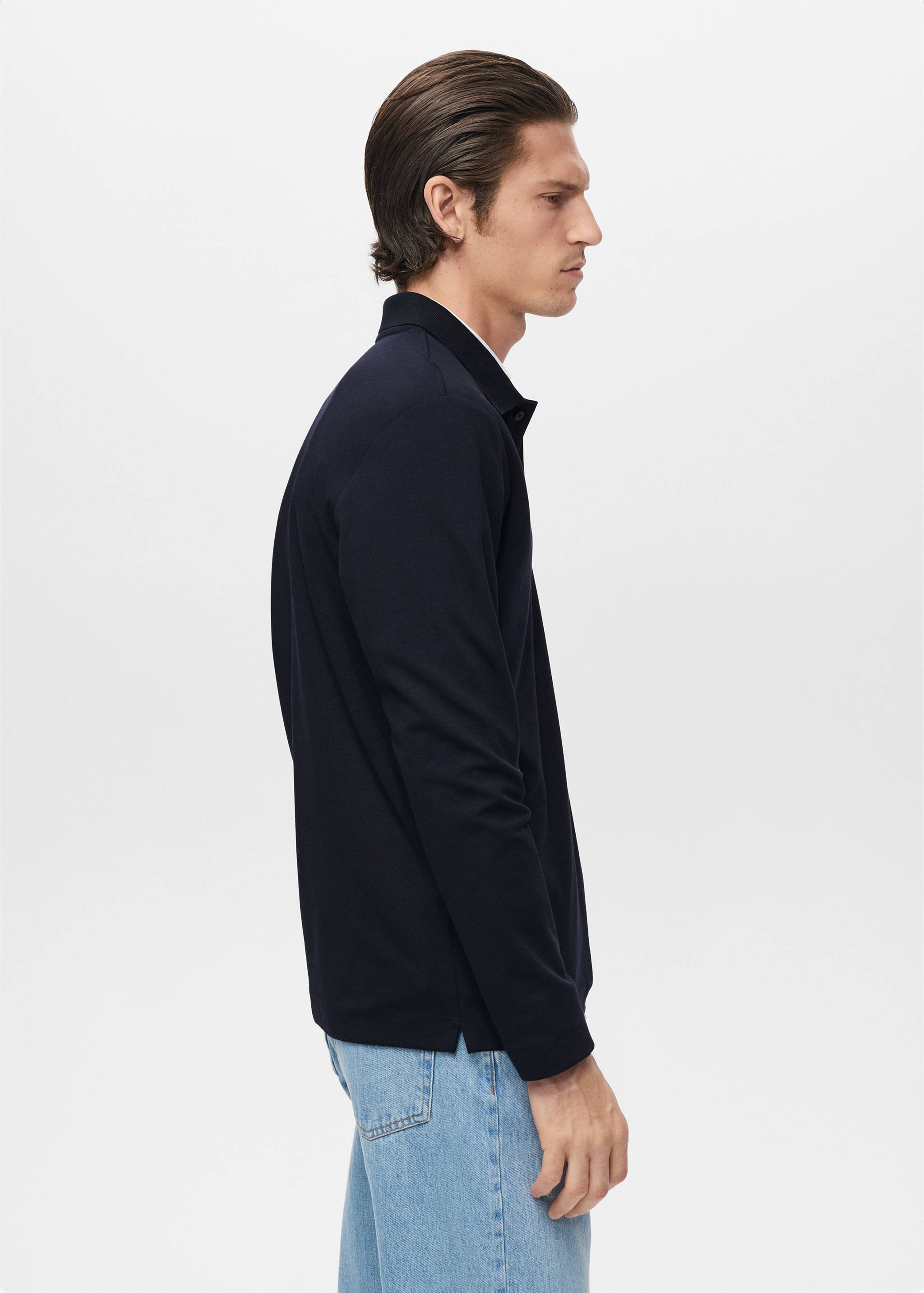 Regular-fit knitted polo sweater - Details of the article 2