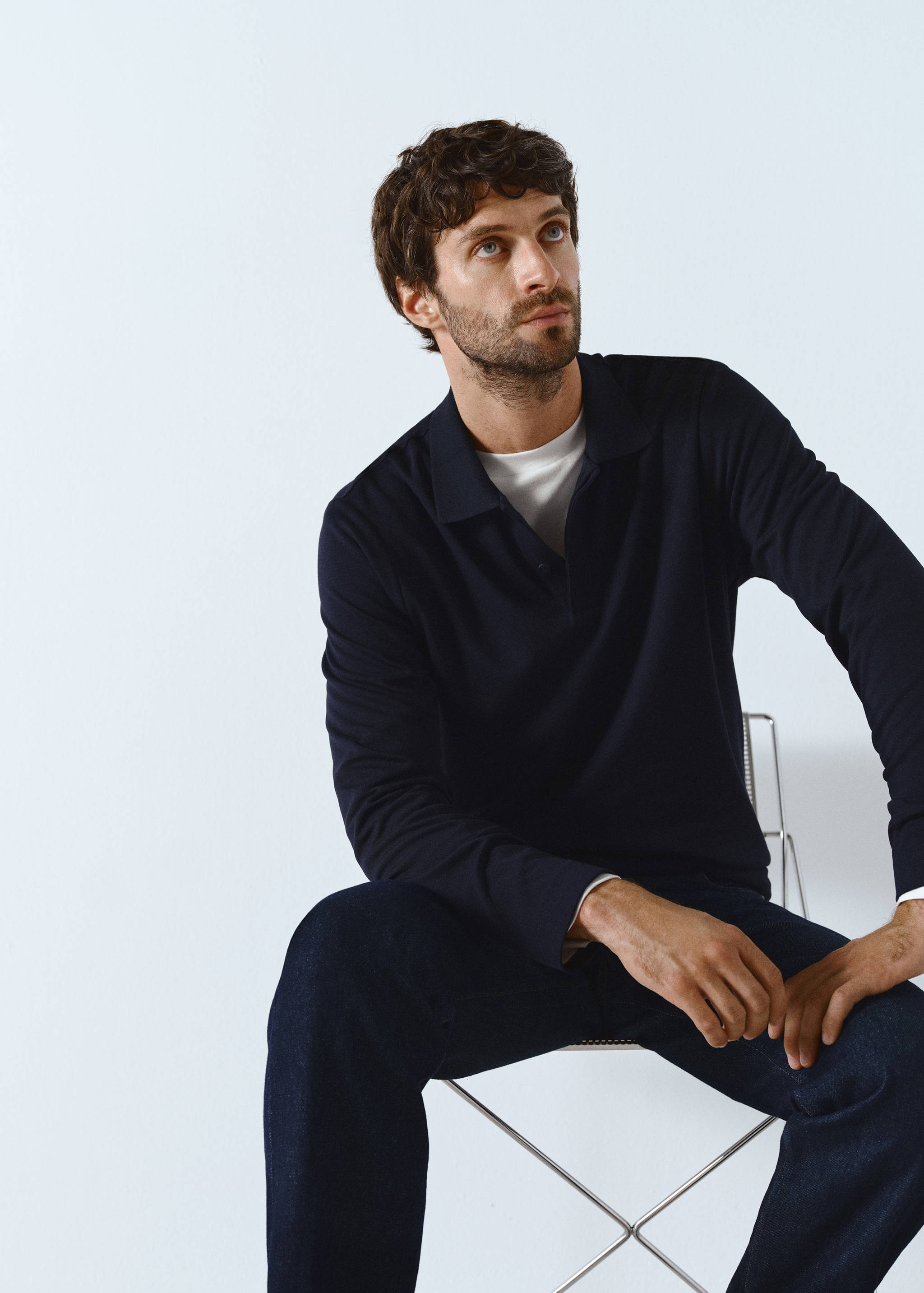 Regular-fit knitted polo sweater - Details of the article 3