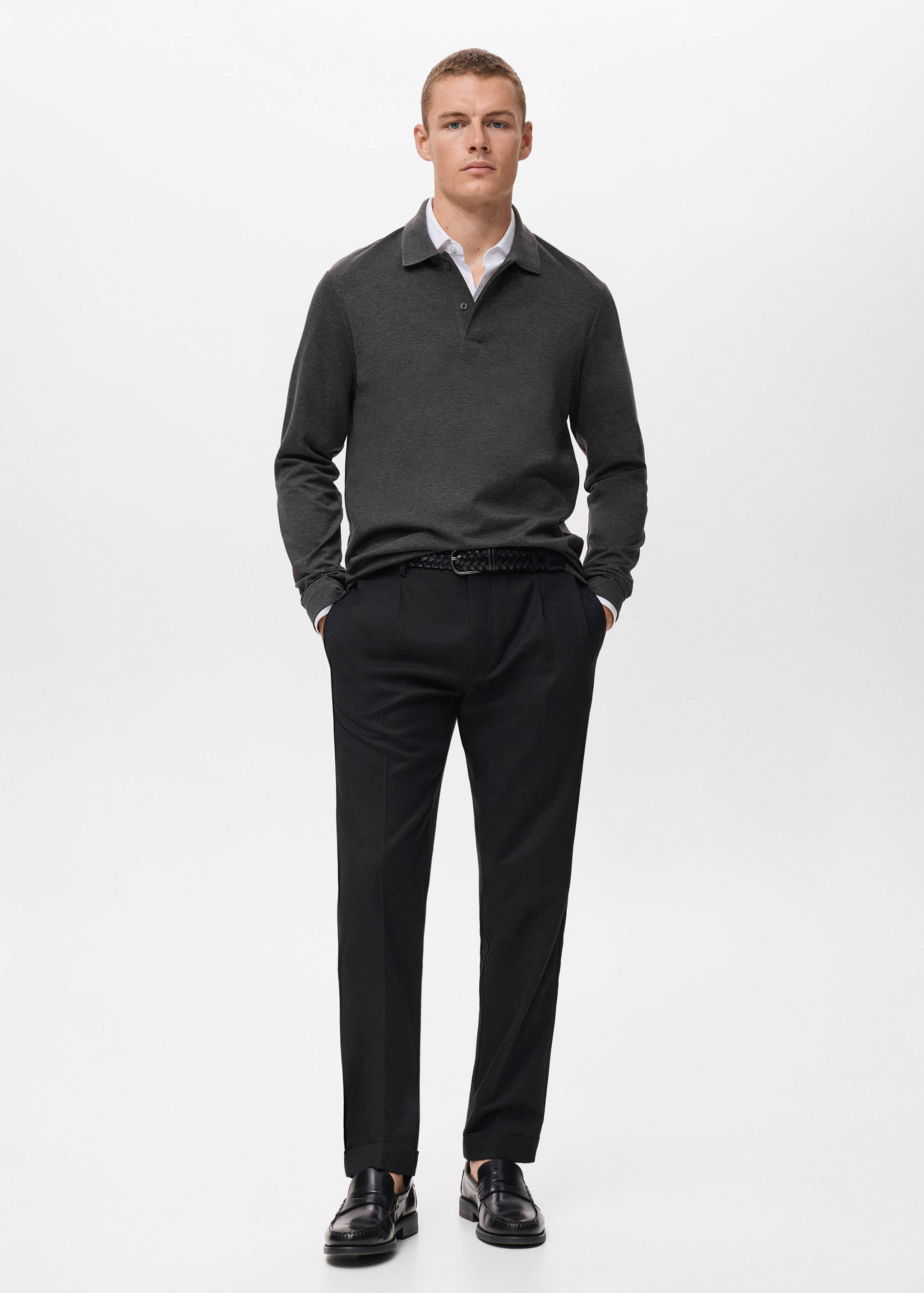 Regular-fit knitted polo sweater - General plane