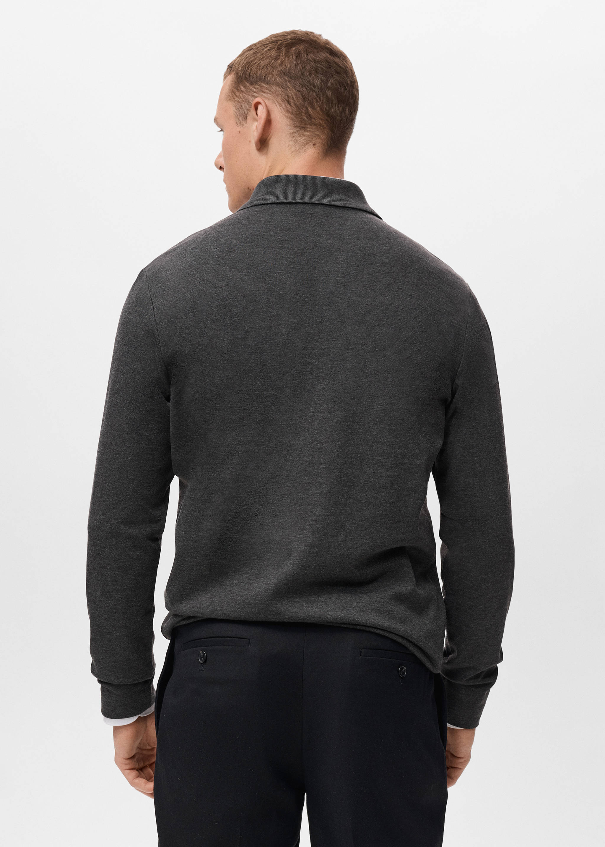 Regular-fit knitted polo sweater - Reverse of the article