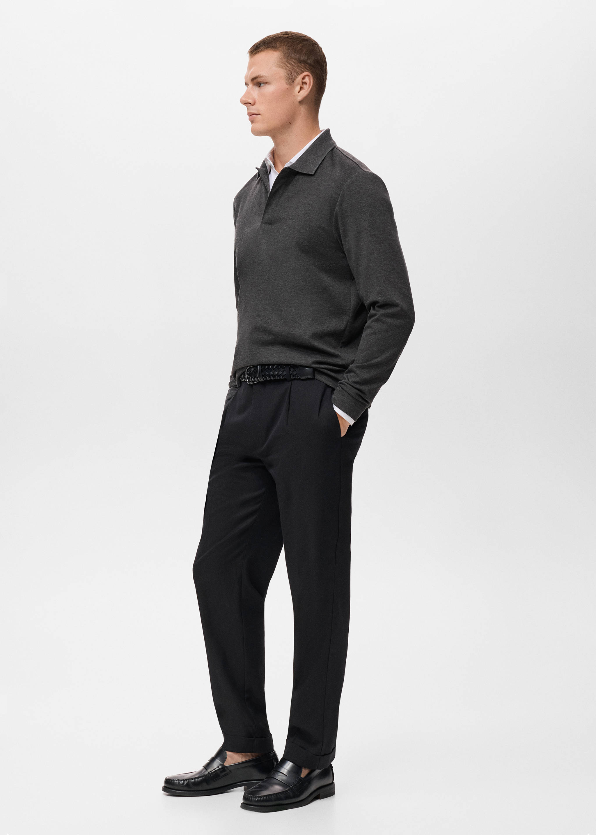 Regular-fit knitted polo sweater - Details of the article 2