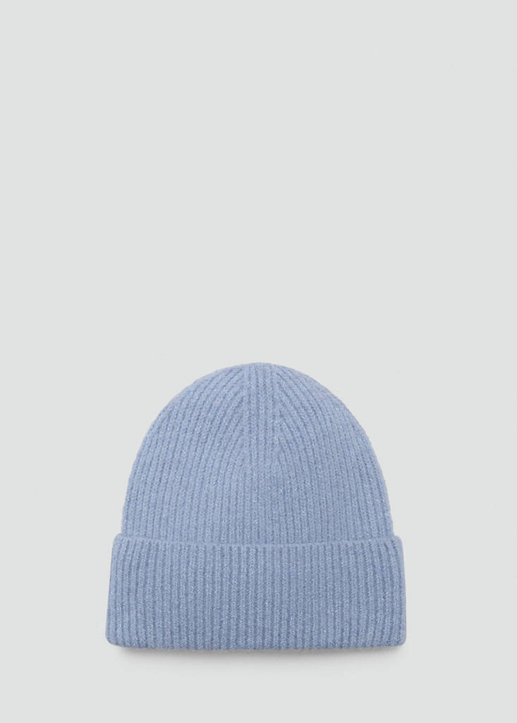 Ribbed lurex hat — Sky Blue