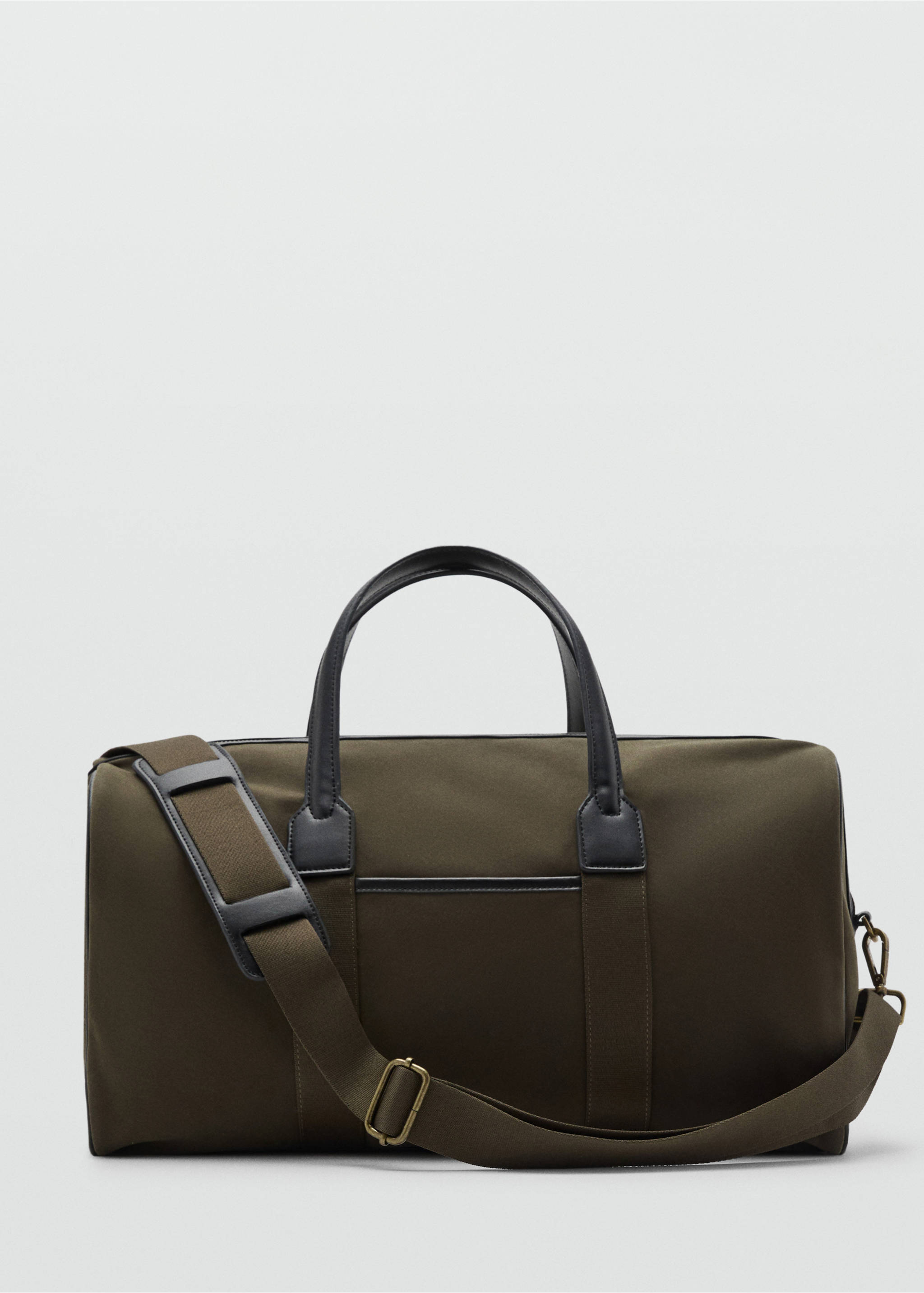 Bolso bowling combinado piel y algodón - Artículo sin modelo, Khaki. Ref: 17095980-00.