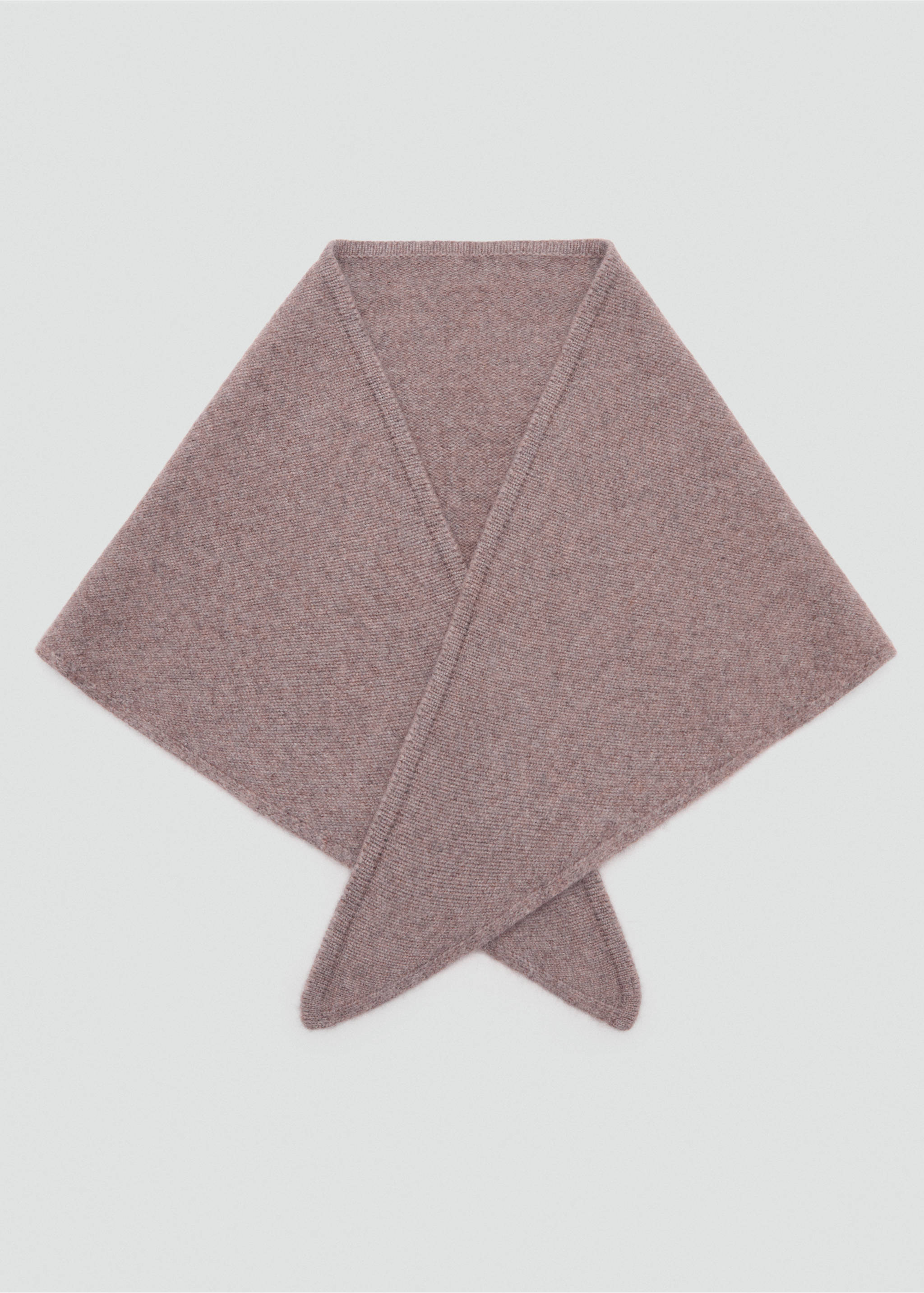 Cashmere-blend knitted shawl - Details of the article 2, Medium Brown. Ref: 17095983-00.