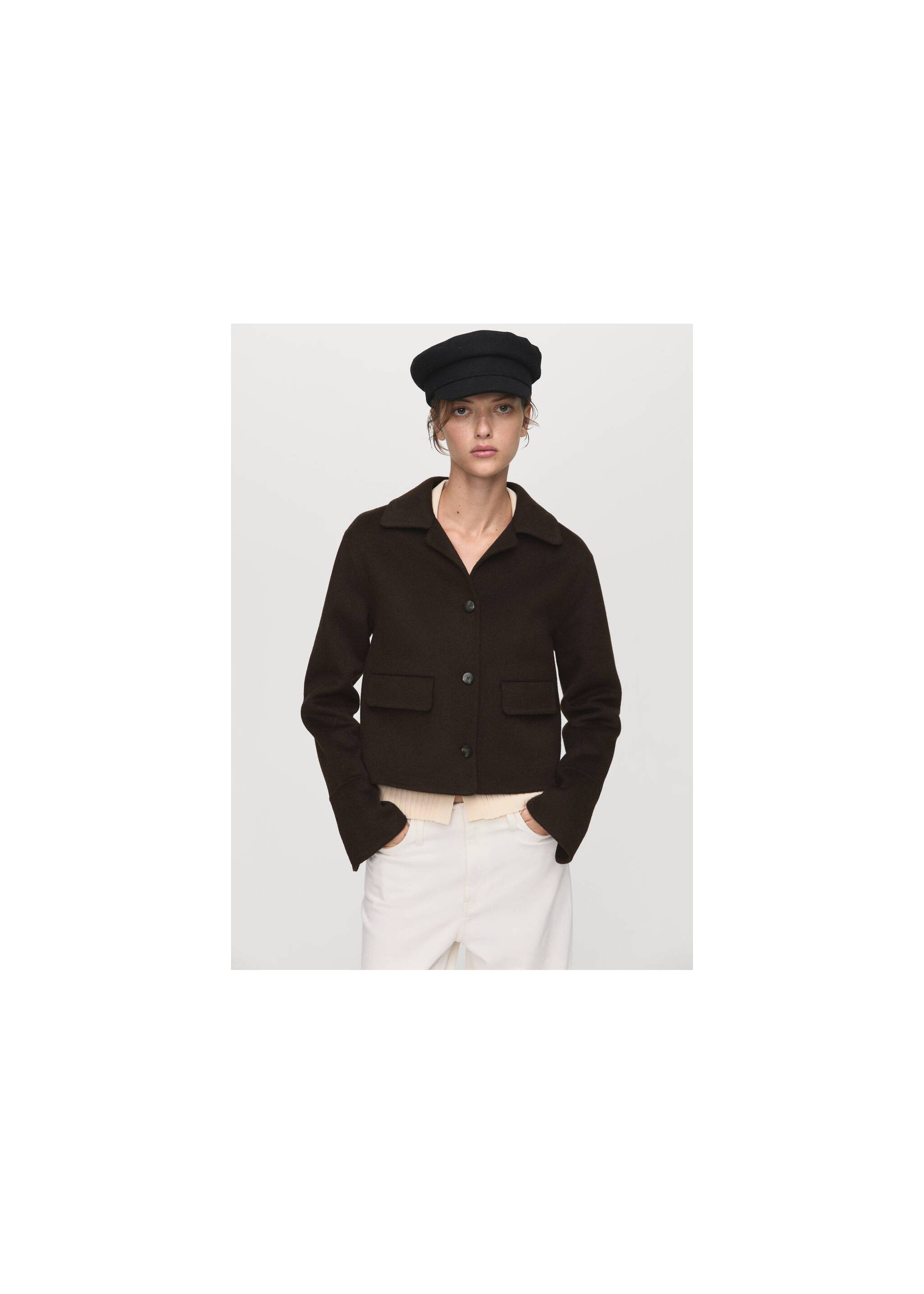 Gorra baker rígida barreja llana - Pla general, Negre. Ref: 17095987-00.