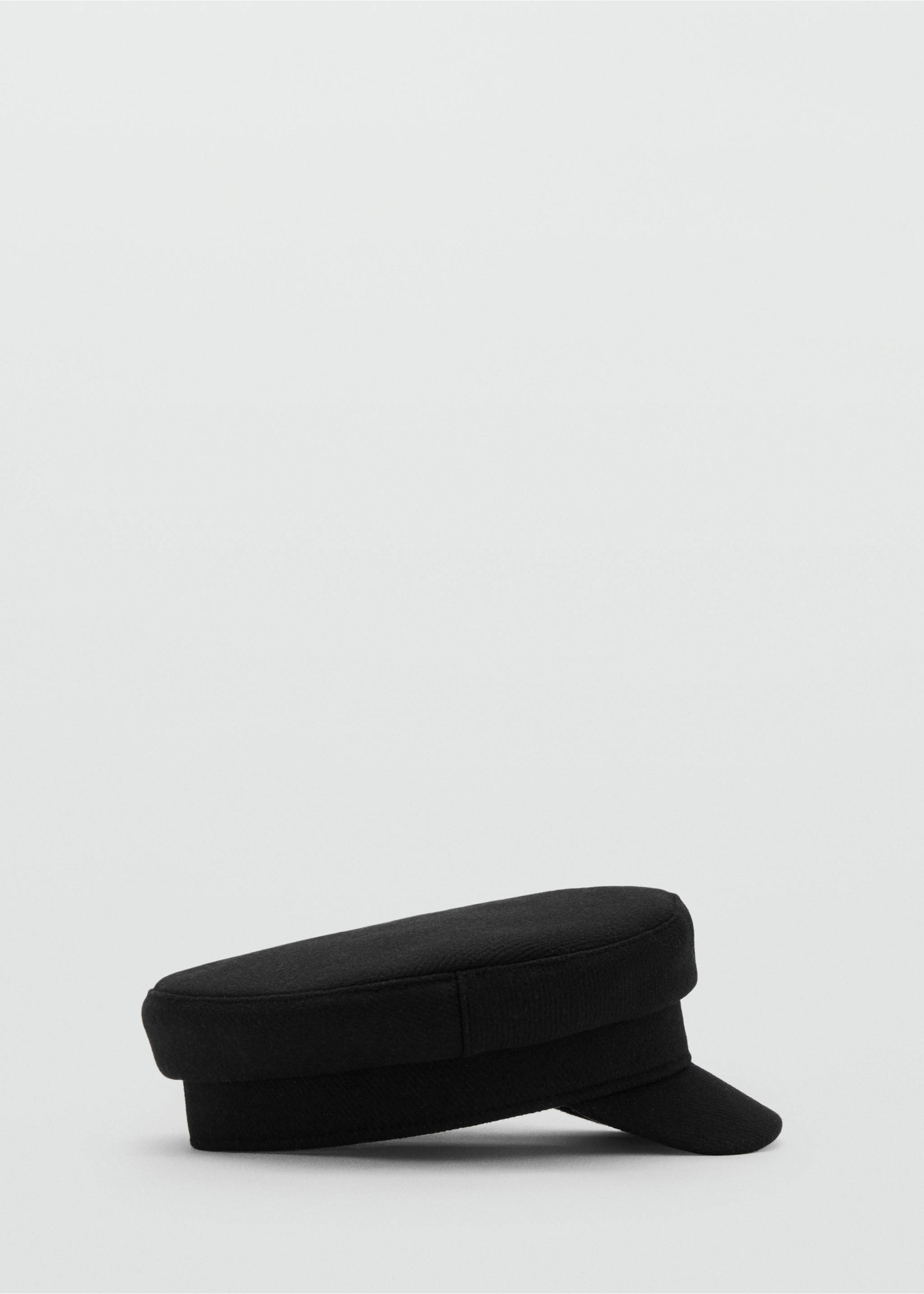 Rigid wool-blend baker boy cap - Article without model, Black. Ref: 17095987-00.