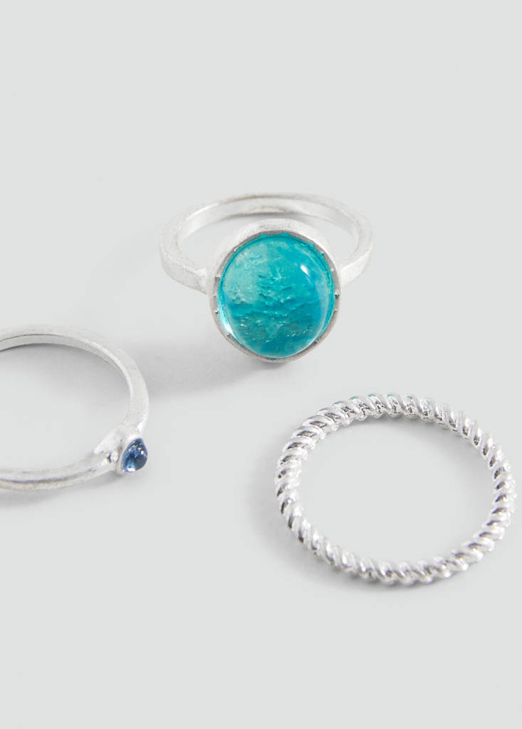 Pack of 3 combined rings — Silver