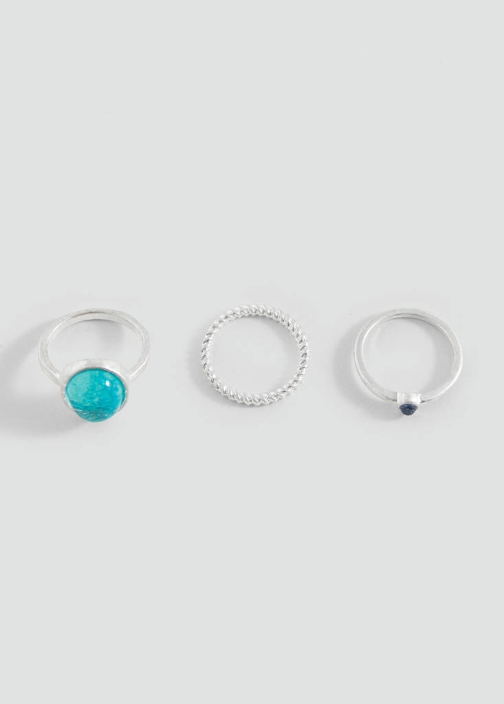 Pack of 3 combined rings — Silver