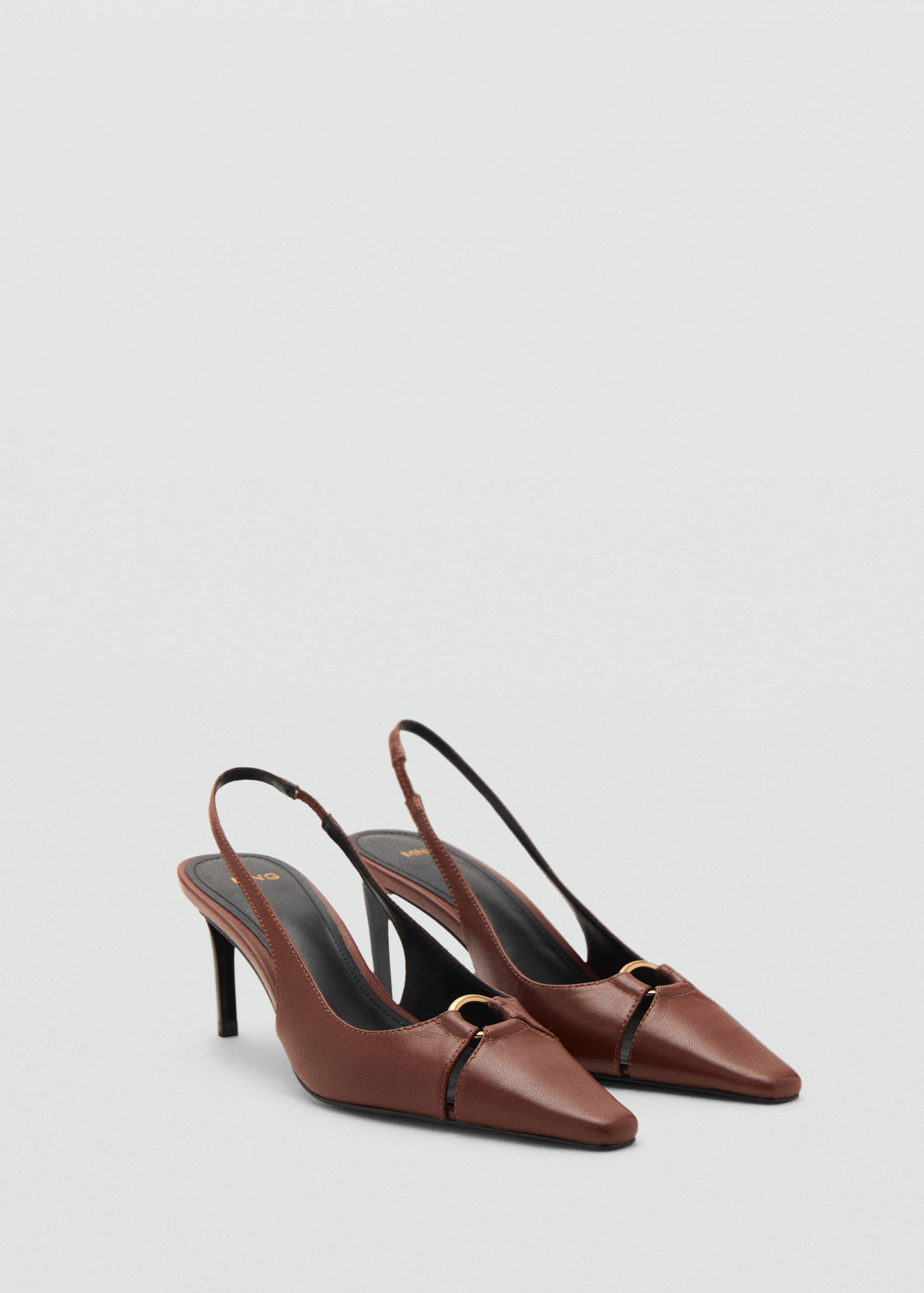 Skórzane buty na obcasie z pierścieniem - Artykuł bez modela/modelki