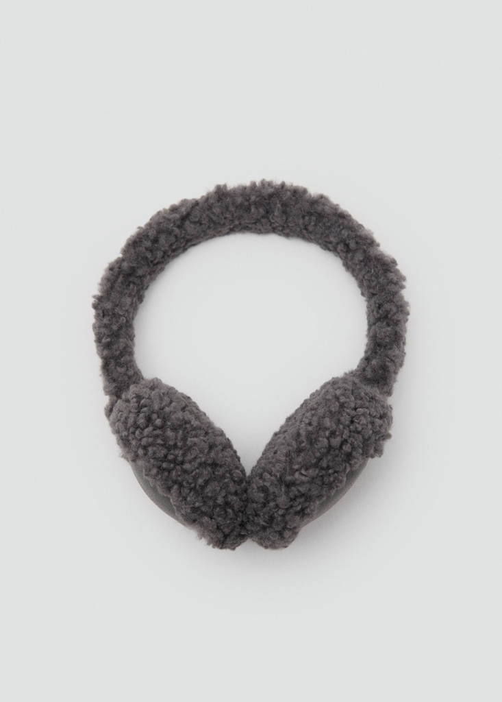 Shearling-effect earmuffs — Grey