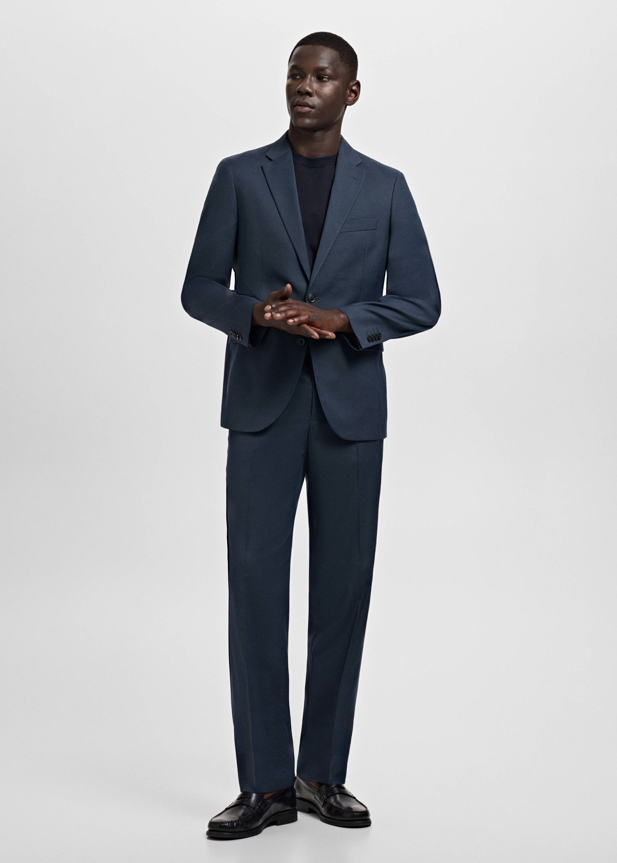 بنطلون بدلة لندن بقصة عادية - رؤية عامة