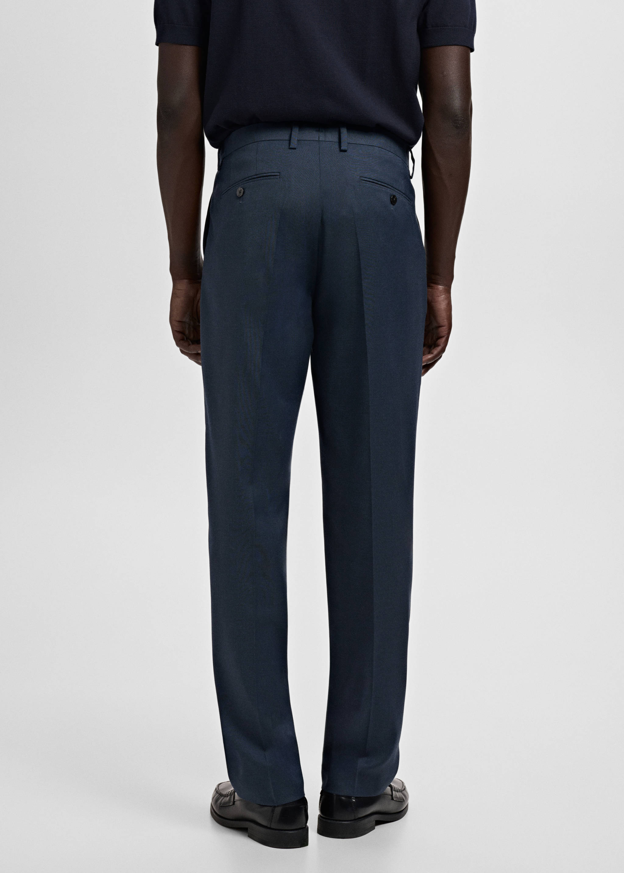 بنطلون بدلة لندن بقصة عادية - الجهة الخلفية للمنتج