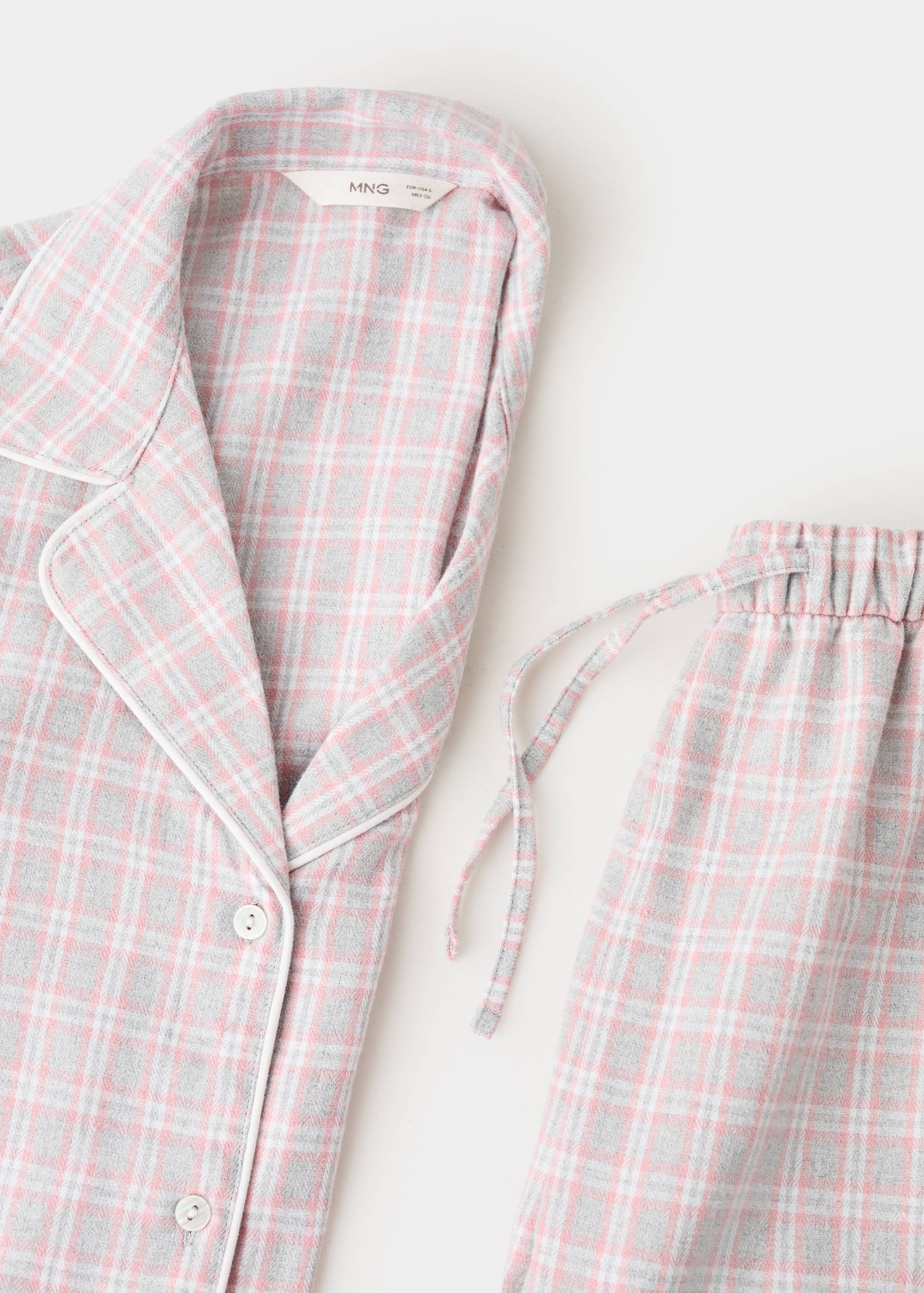 Длинная пижама из двух частей в клетку - Деталь изделия 8