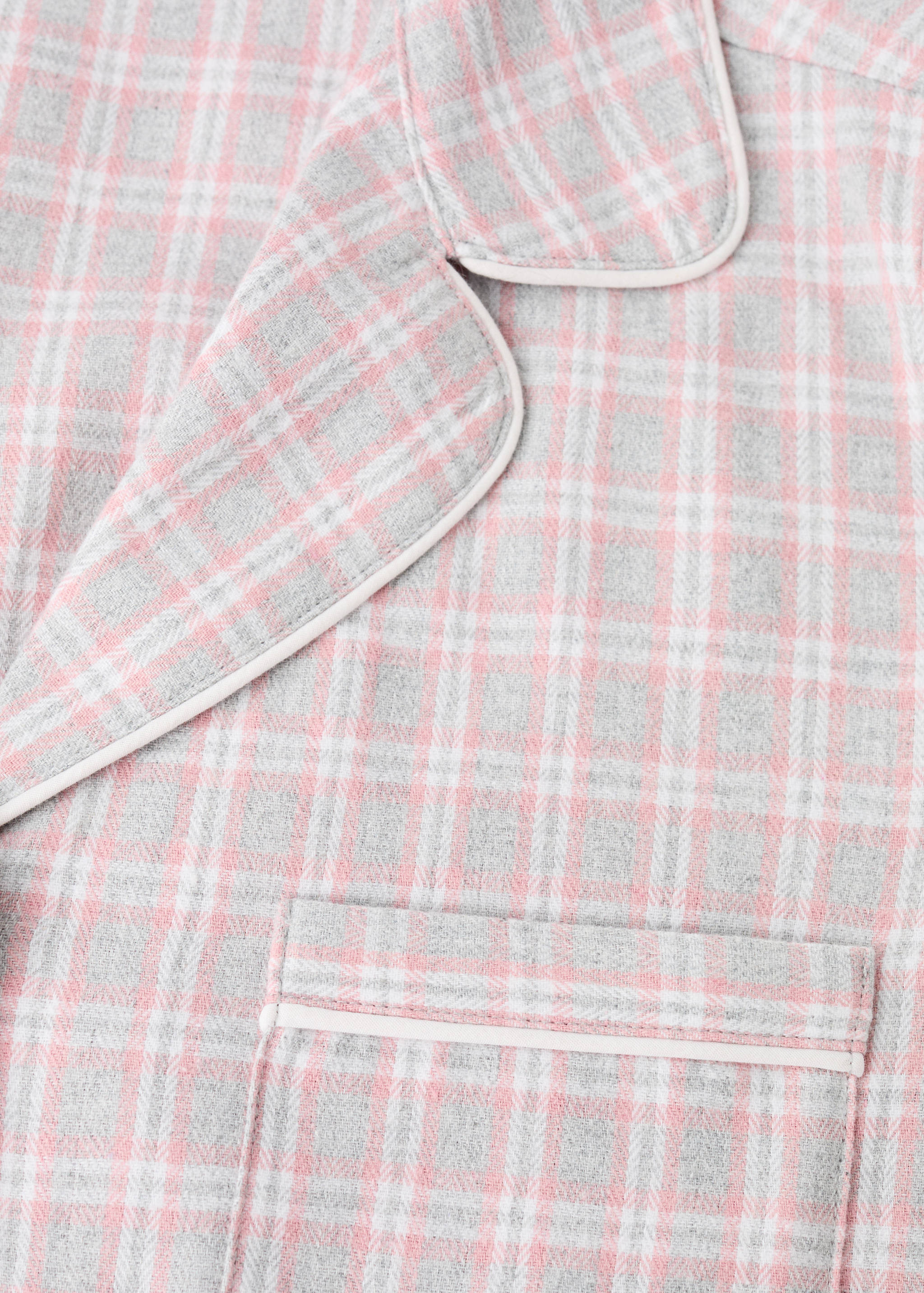 Длинная пижама из двух частей в клетку - Деталь изделия 0