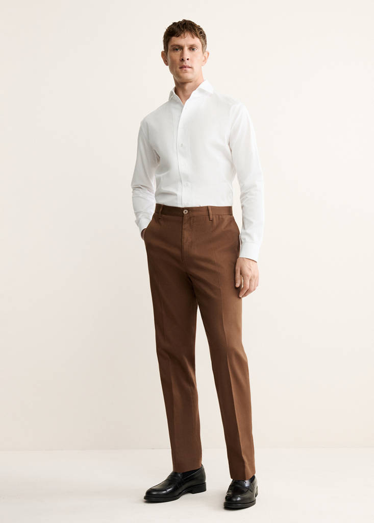 MANGO MAN - Chemise costume 100 % coton blanc - M