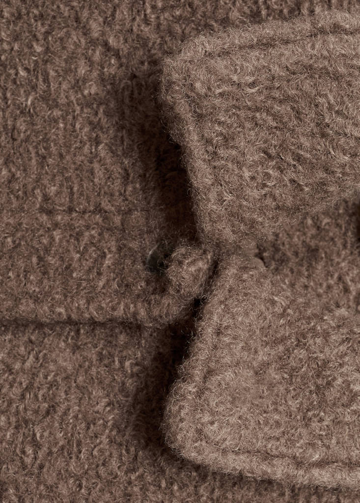 Shearling-effect bomber jacket — Brown