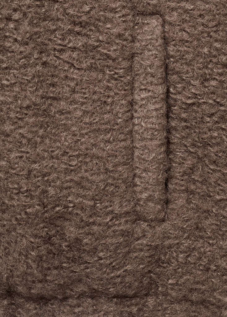 Shearling-effect bomber jacket — Brown