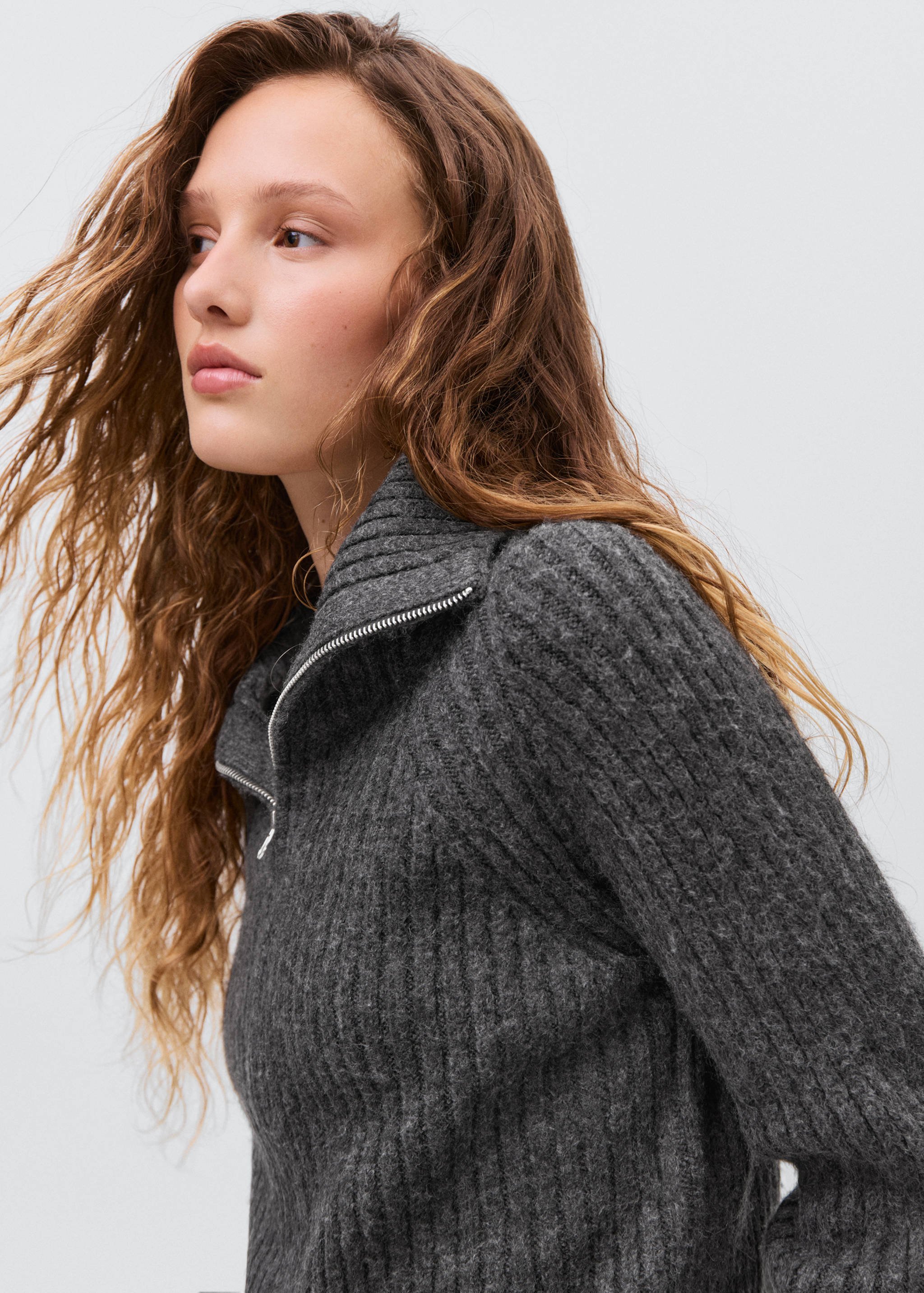 Cardigan de malha com fecho de correr - Pormenor do artigo 1