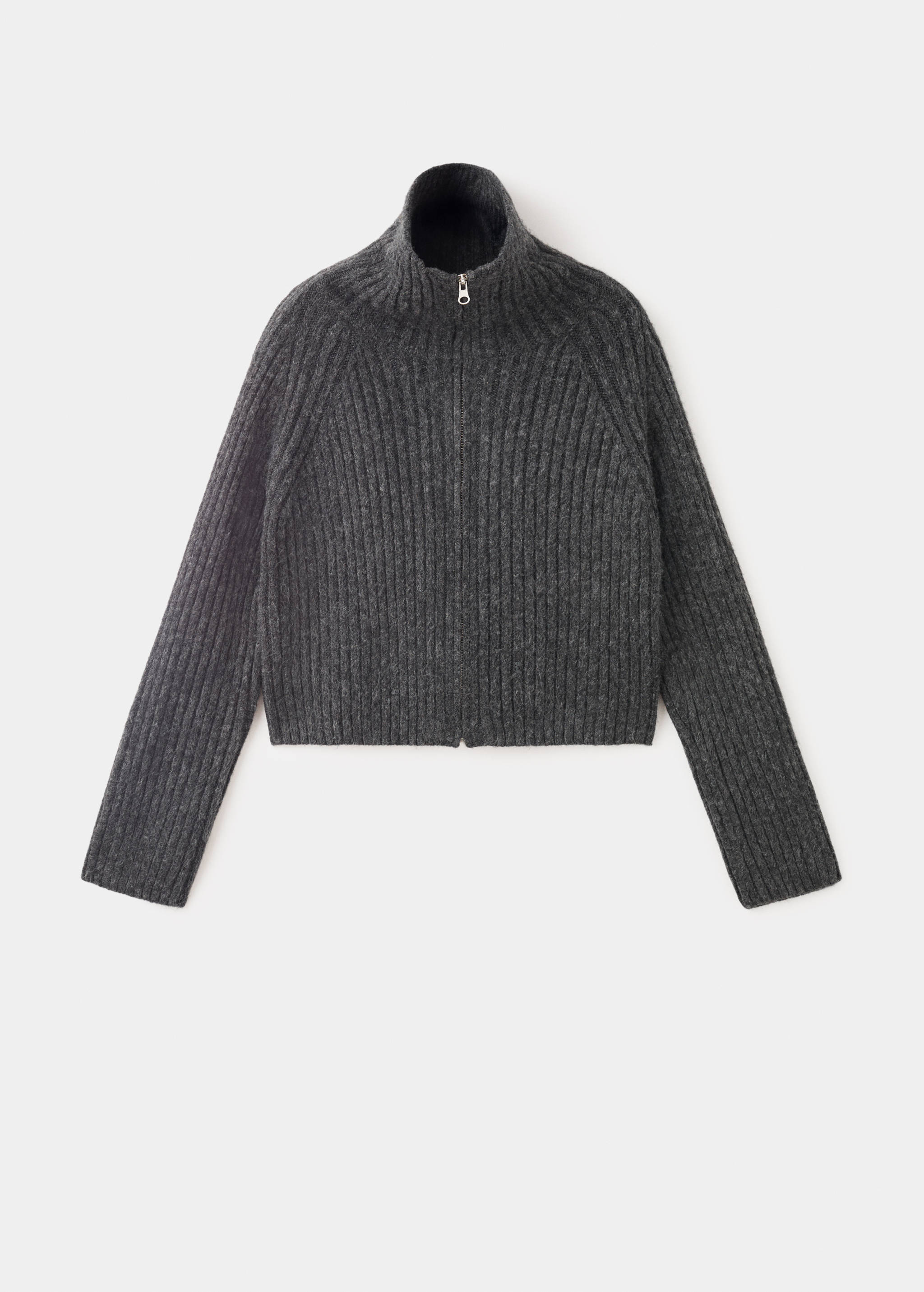 Cardigan de malha com fecho de correr - Artigo sem modelo